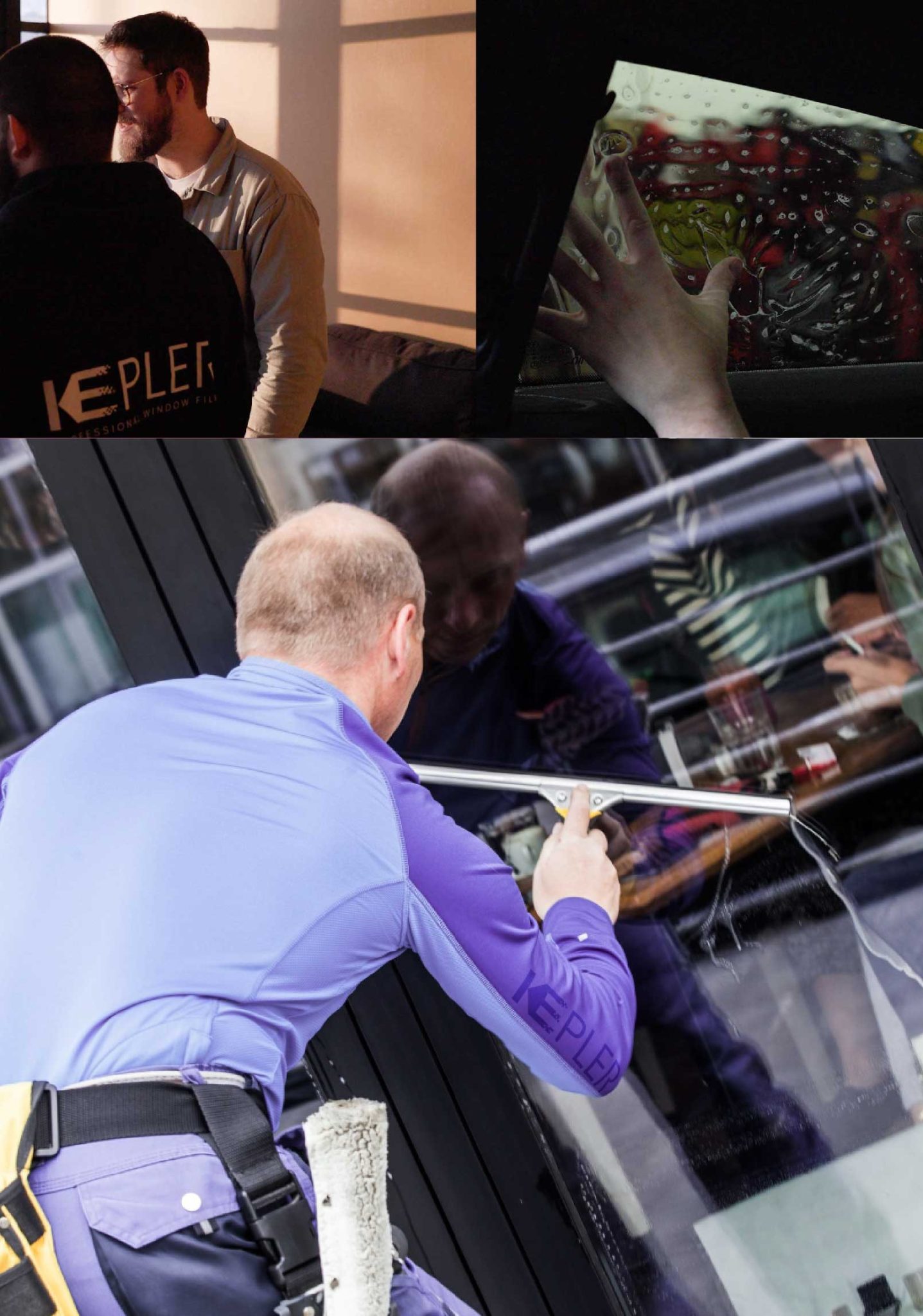 Kepler Professional Applying Anti-Graffiti Window Film to a Palo Alto Shop Front