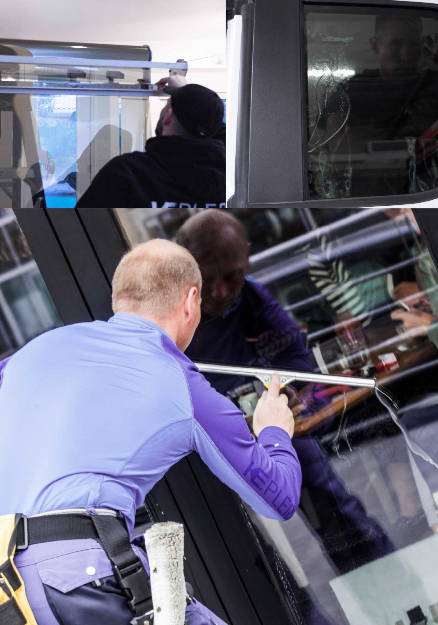 Kepler Professional Applying Anti-Graffiti Window Film to a Discovery Bay Shop Front