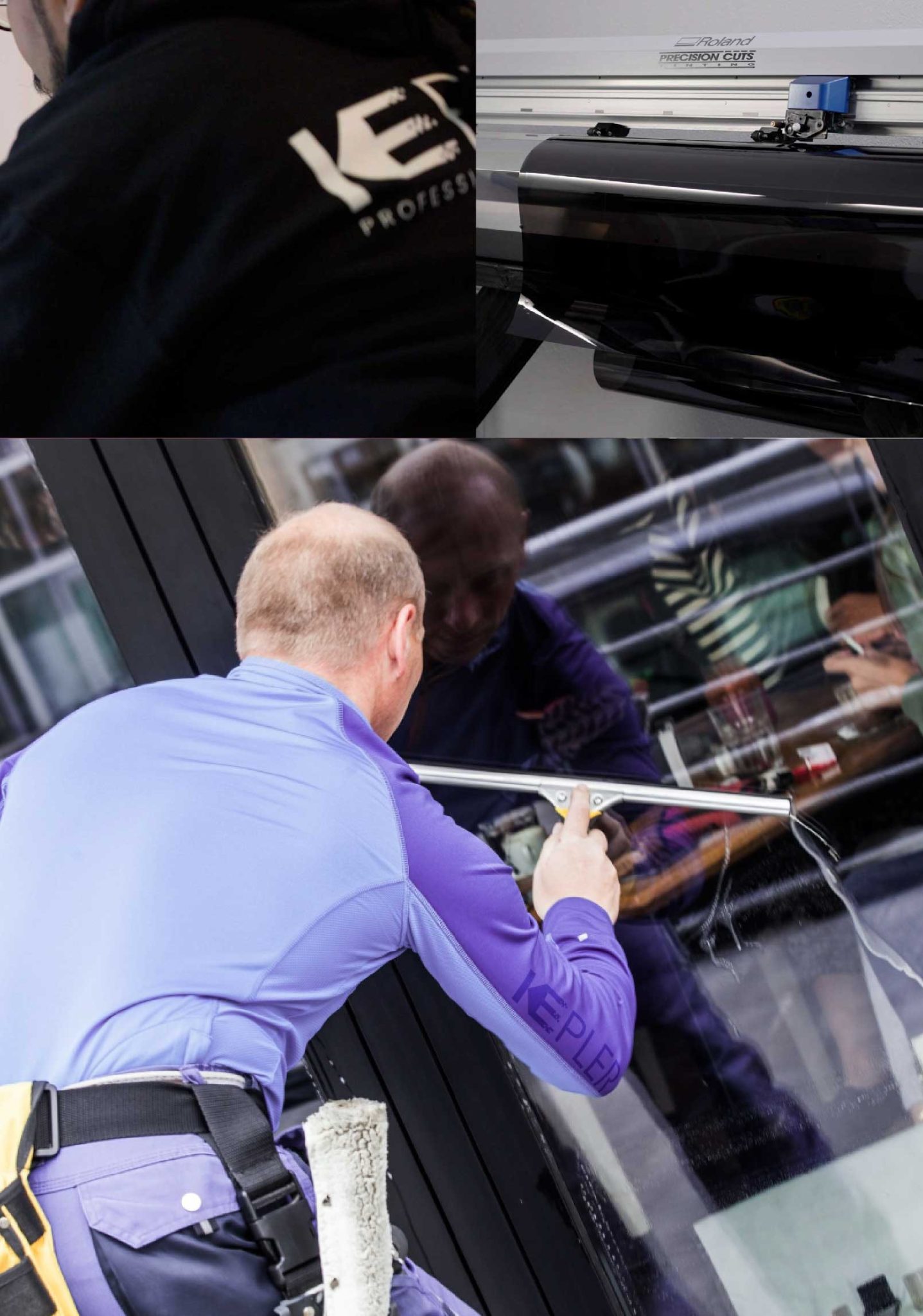 Kepler Professional Applying Anti-Graffiti Window Film to a Pleasant Hill Shop Front