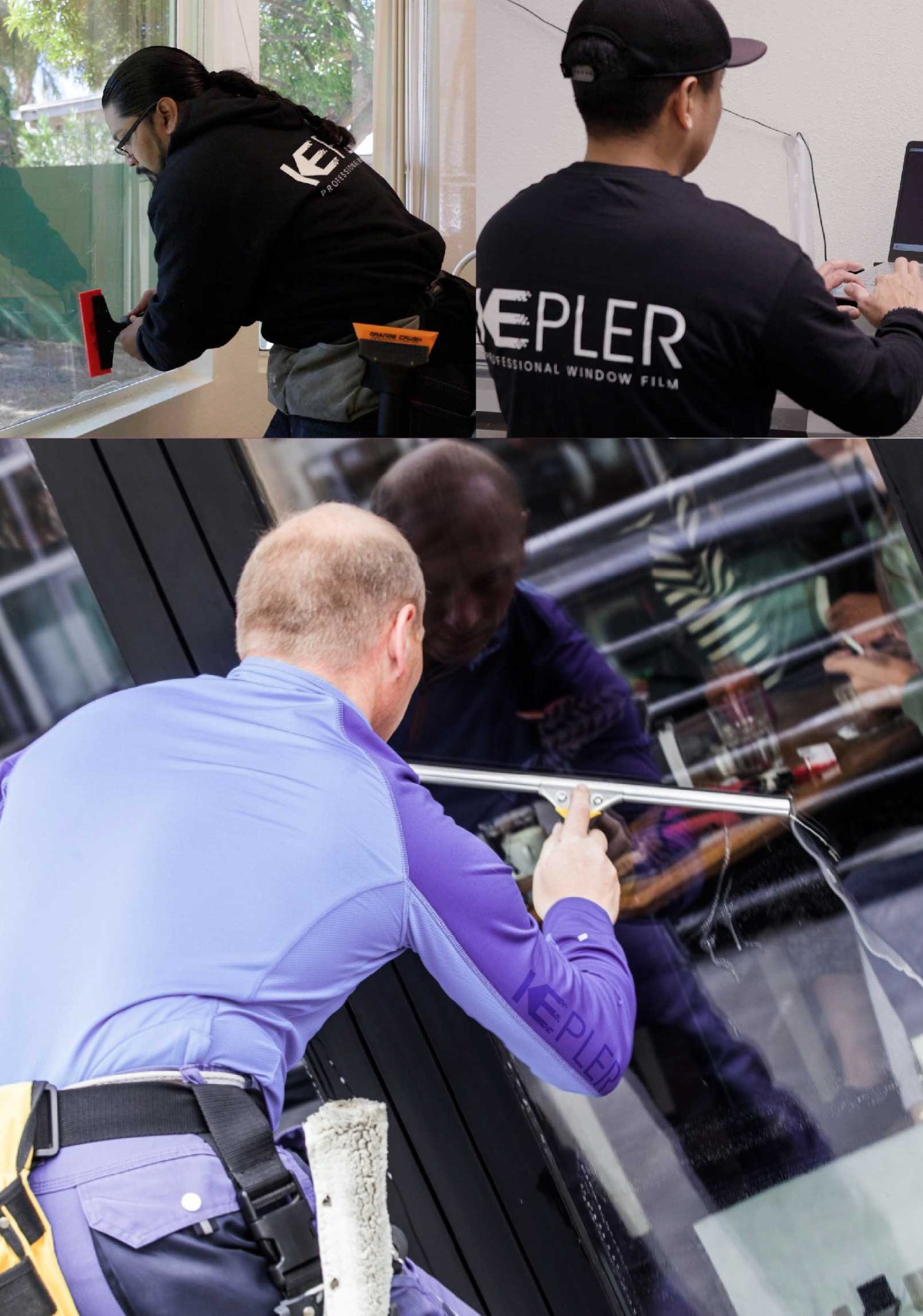 Kepler Skilled Applying Anti-Graffiti Window Film to a Fairfield Shop Front