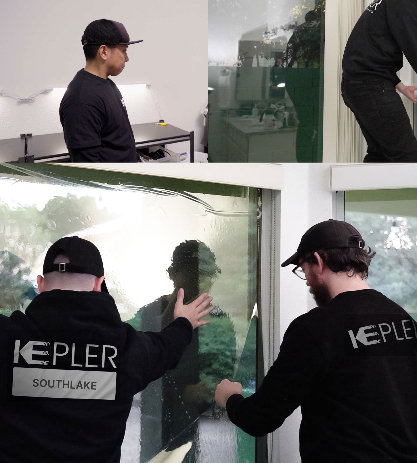 Expert Technician Installing Advanced Window Tint to Home in Southlake