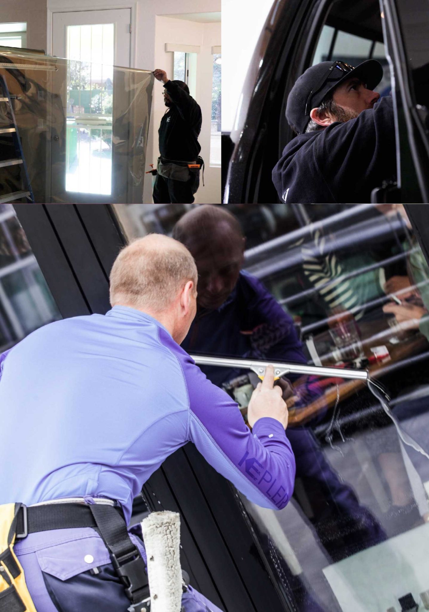 Kepler Professional Applying Anti-Graffiti Window Film to a Moraga Shop Front