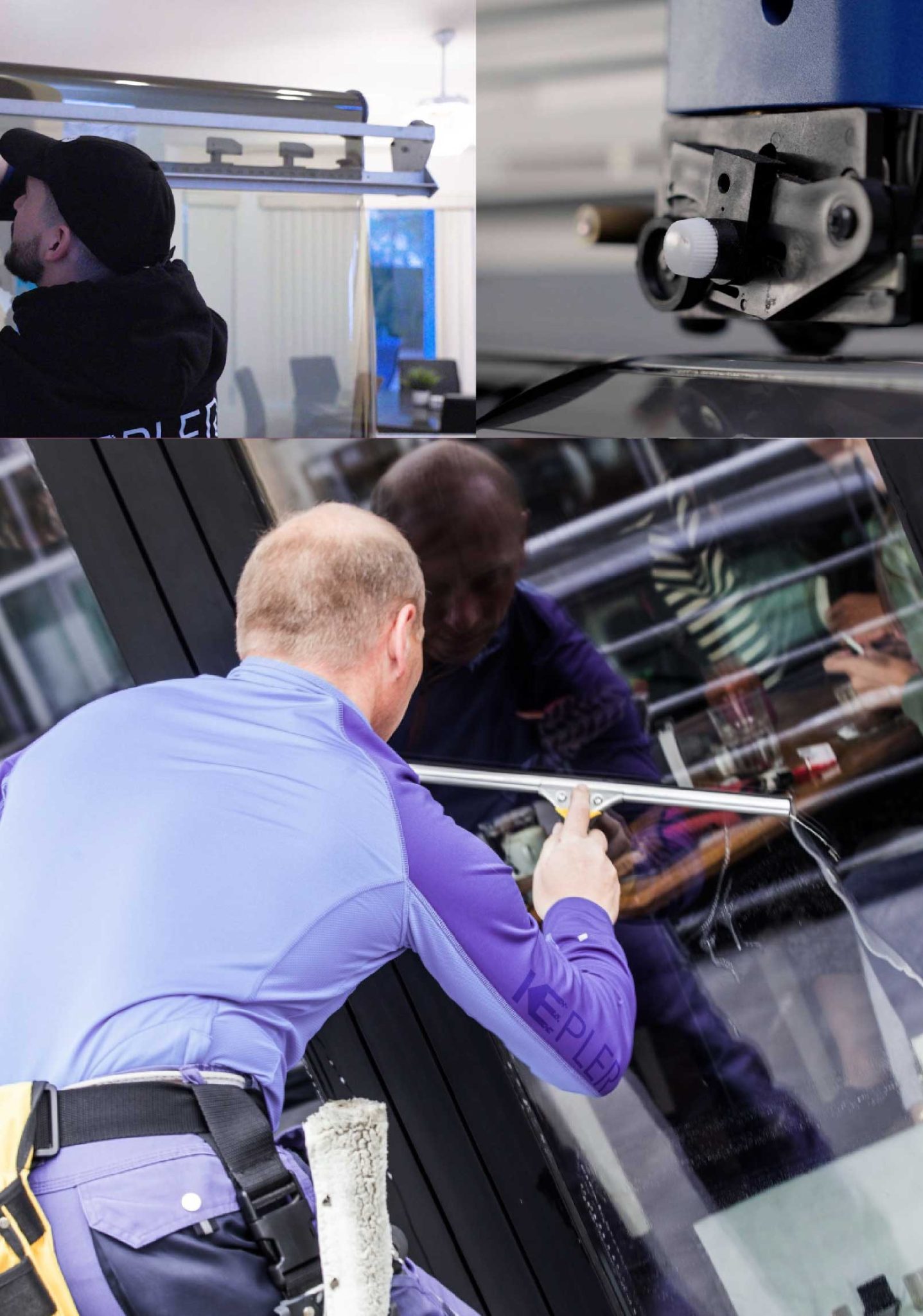 Kepler Skilled Applying Anti-Graffiti Window Film to a Oakley Shop Front