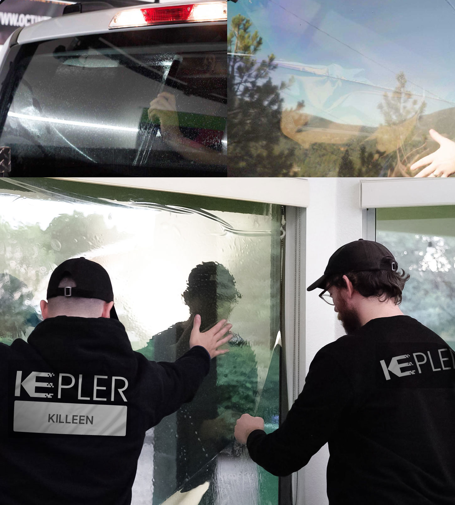 Kepler Technician Fitting High-tech Window Tint to Home in Killeen