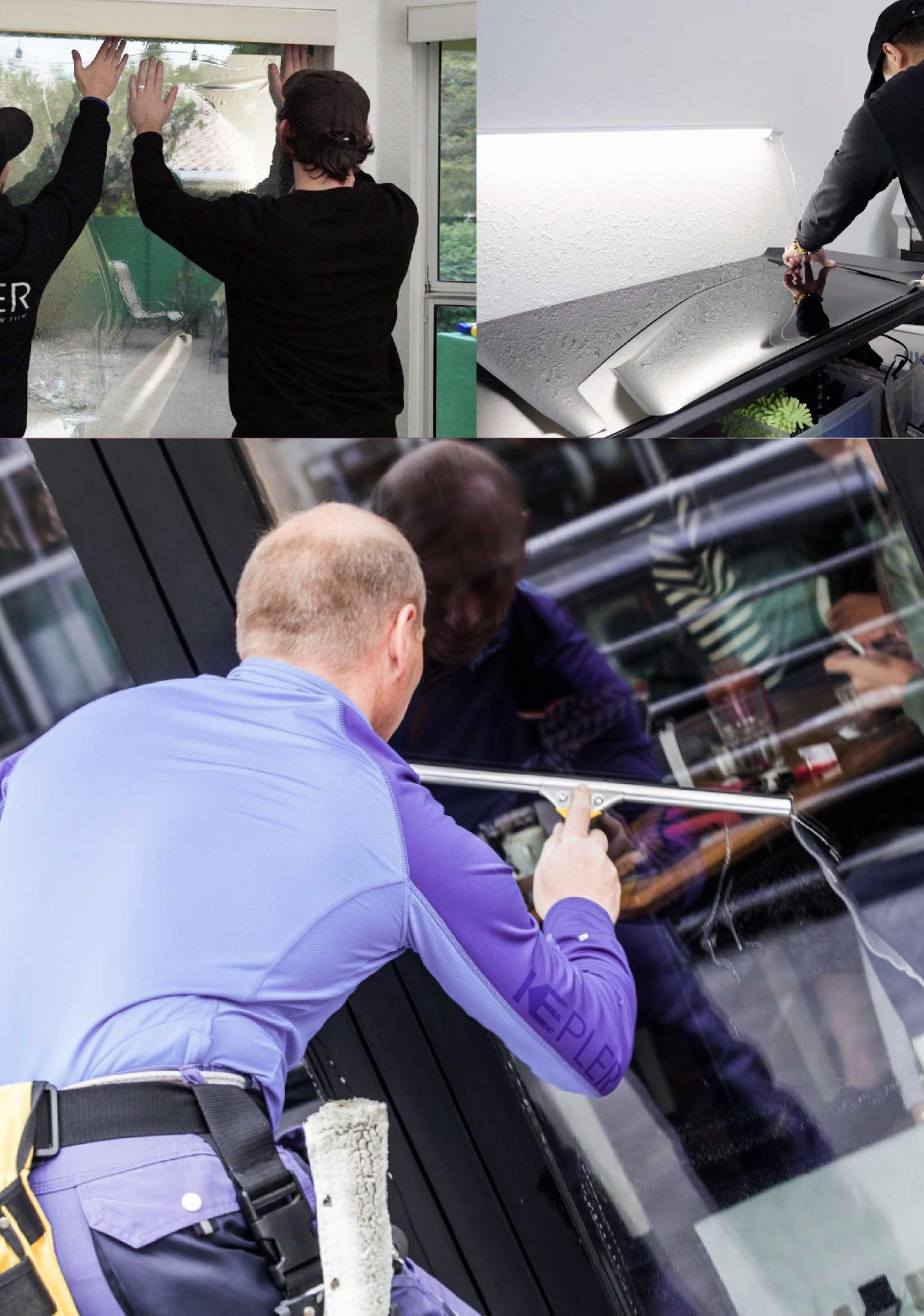 Kepler Professional Applying Anti-Graffiti Window Film to a Pleasanton Shop Front