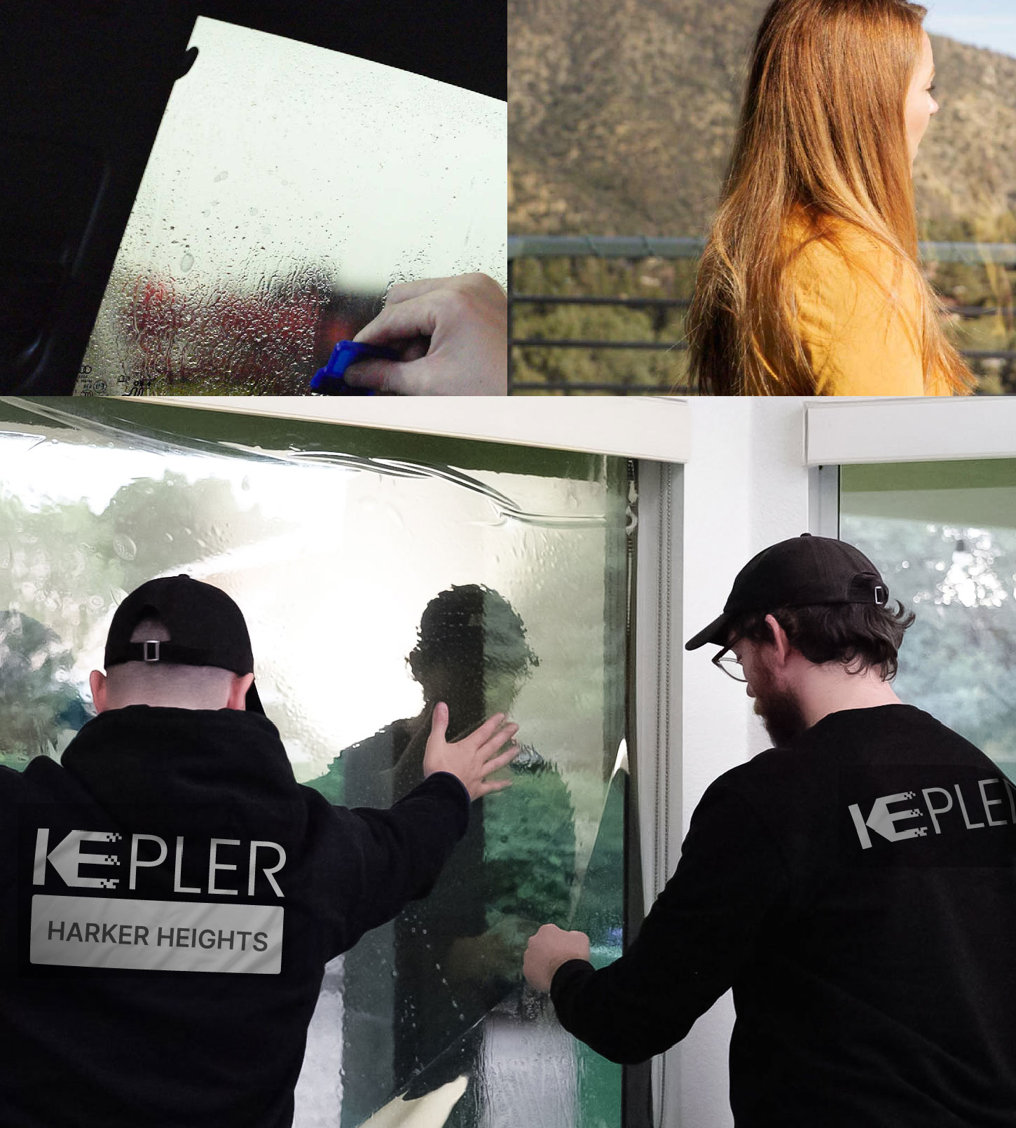 Kepler Technician Fitting Advanced Window Tint to Home in Harker Heights