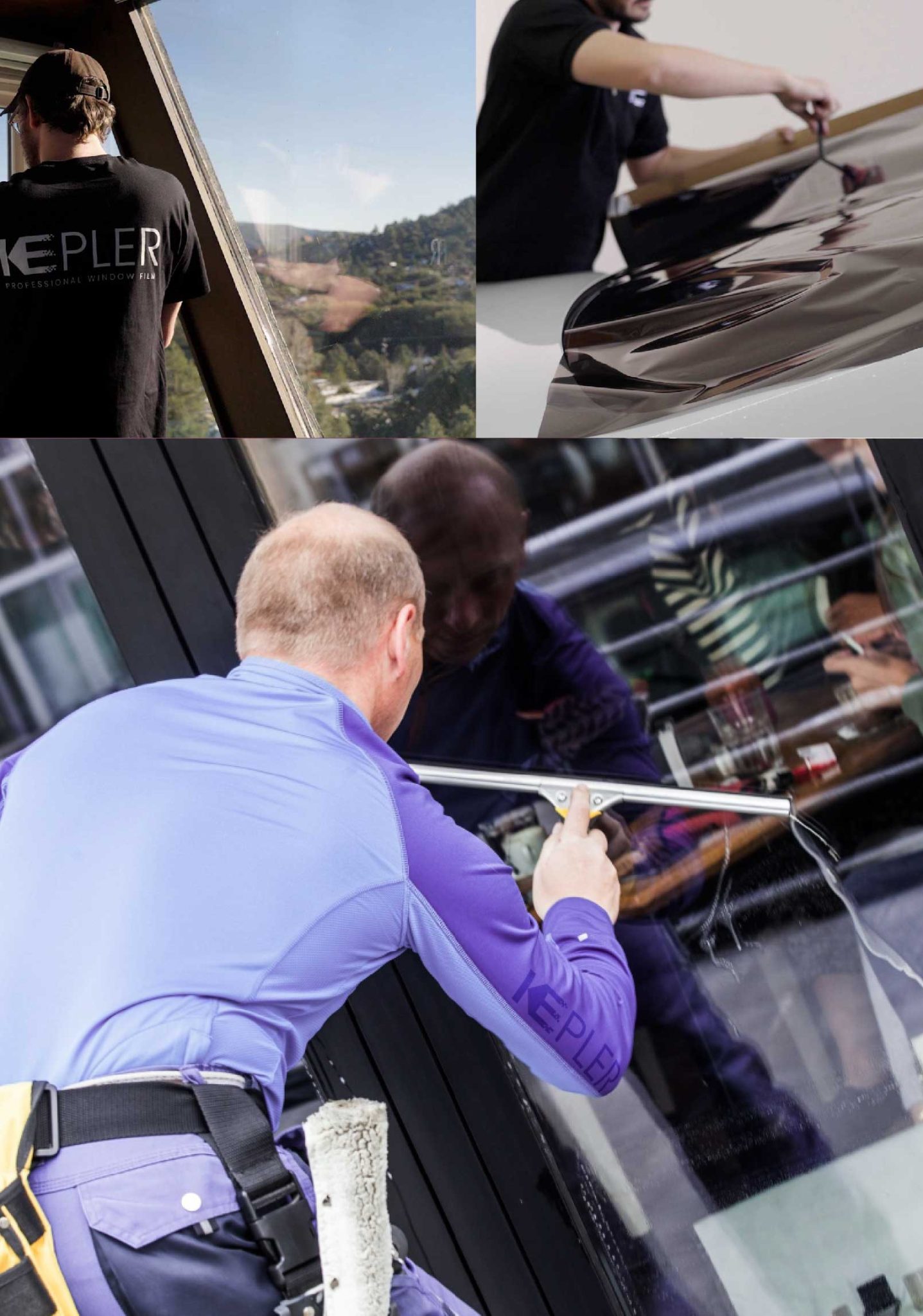 Kepler Skilled Applying Anti-Graffiti Window Film to a San Lorenzo Shop Front