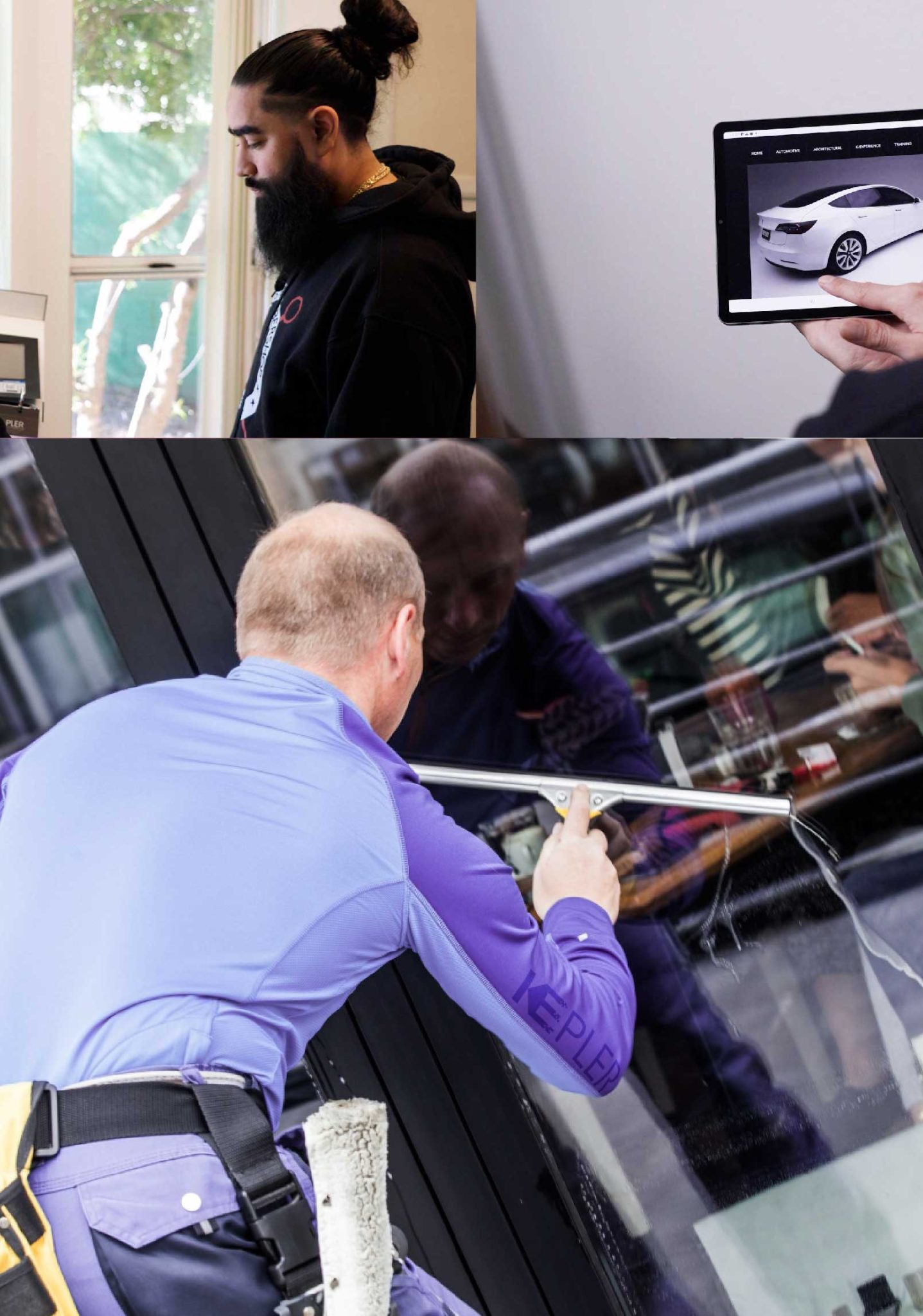 Kepler Expert Applying Anti-Graffiti Window Film to a Albany Shop Front