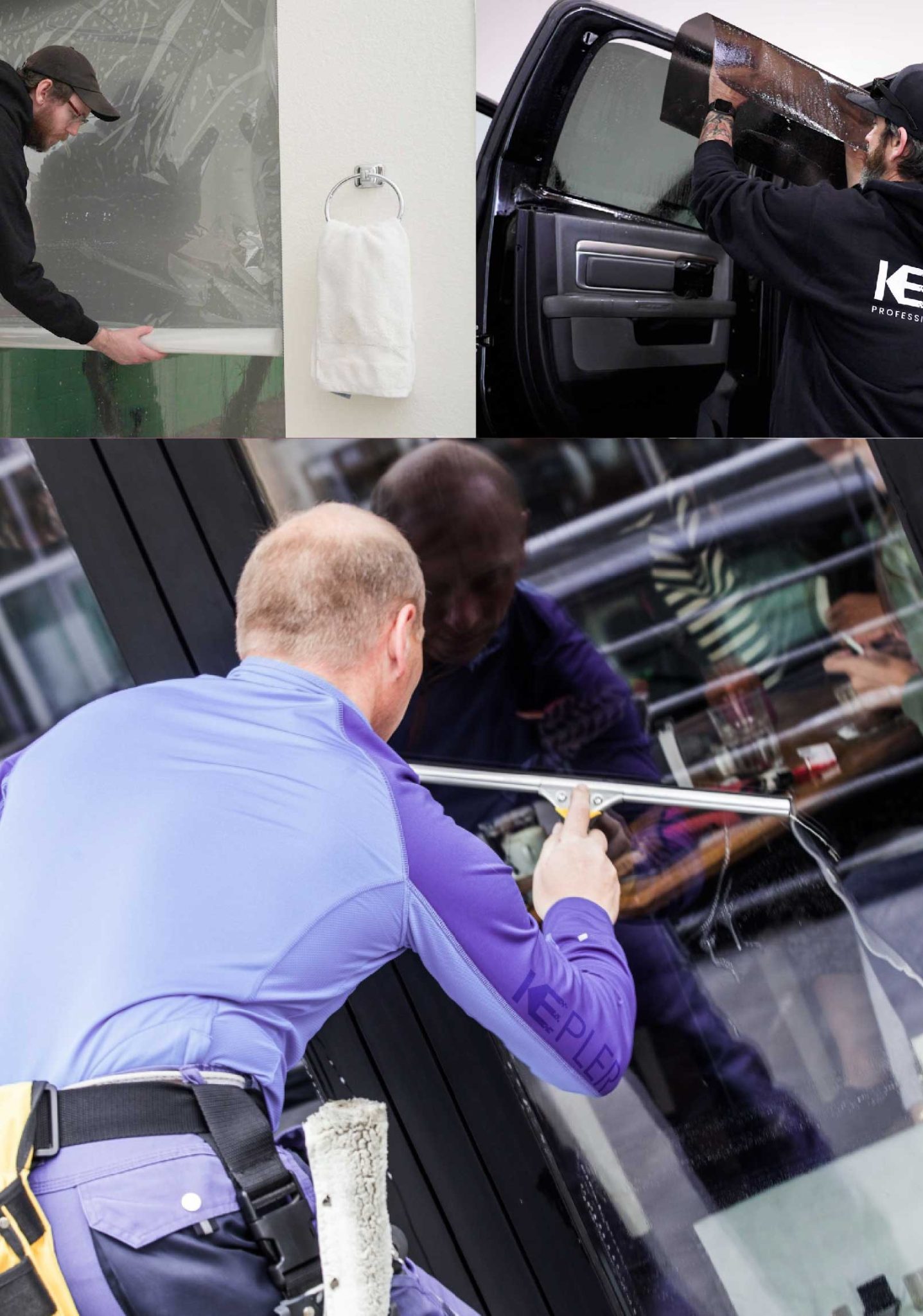 Kepler Expert Applying Anti-Graffiti Window Film to a Novato Shop Front