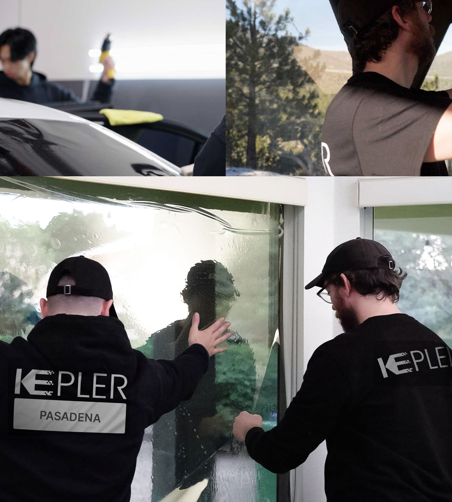 Kepler Technician Installing High-tech Window Tint to Home in Pasadena