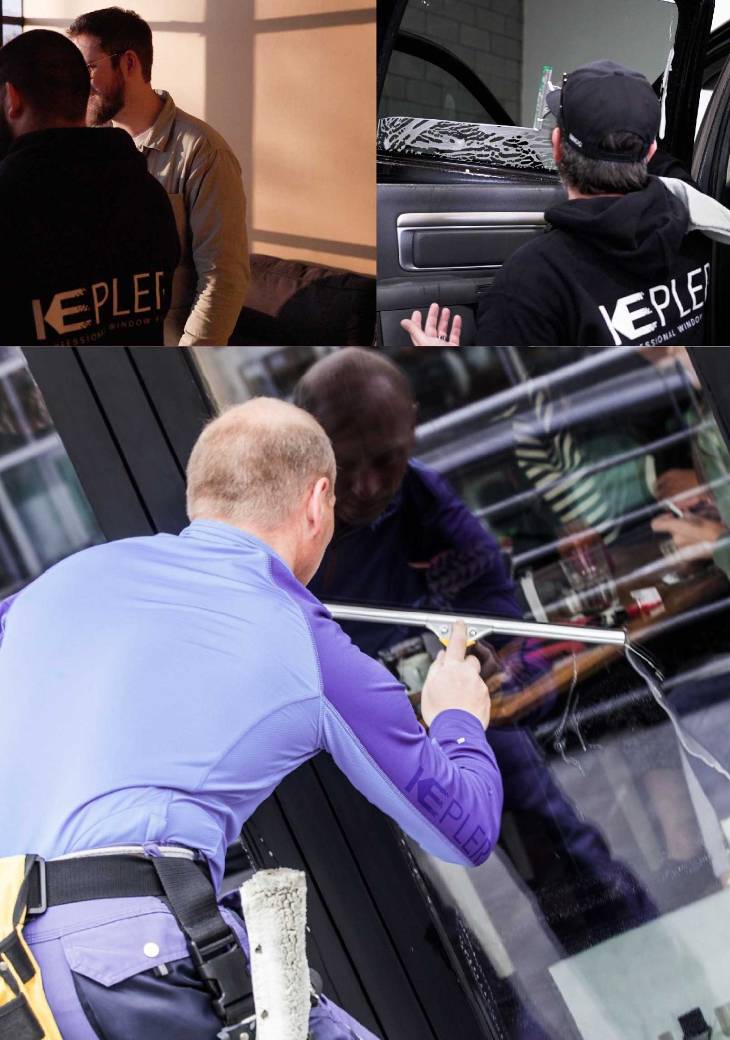 Kepler Skilled Applying Anti-Graffiti Window Film to a Gilroy Shop Front