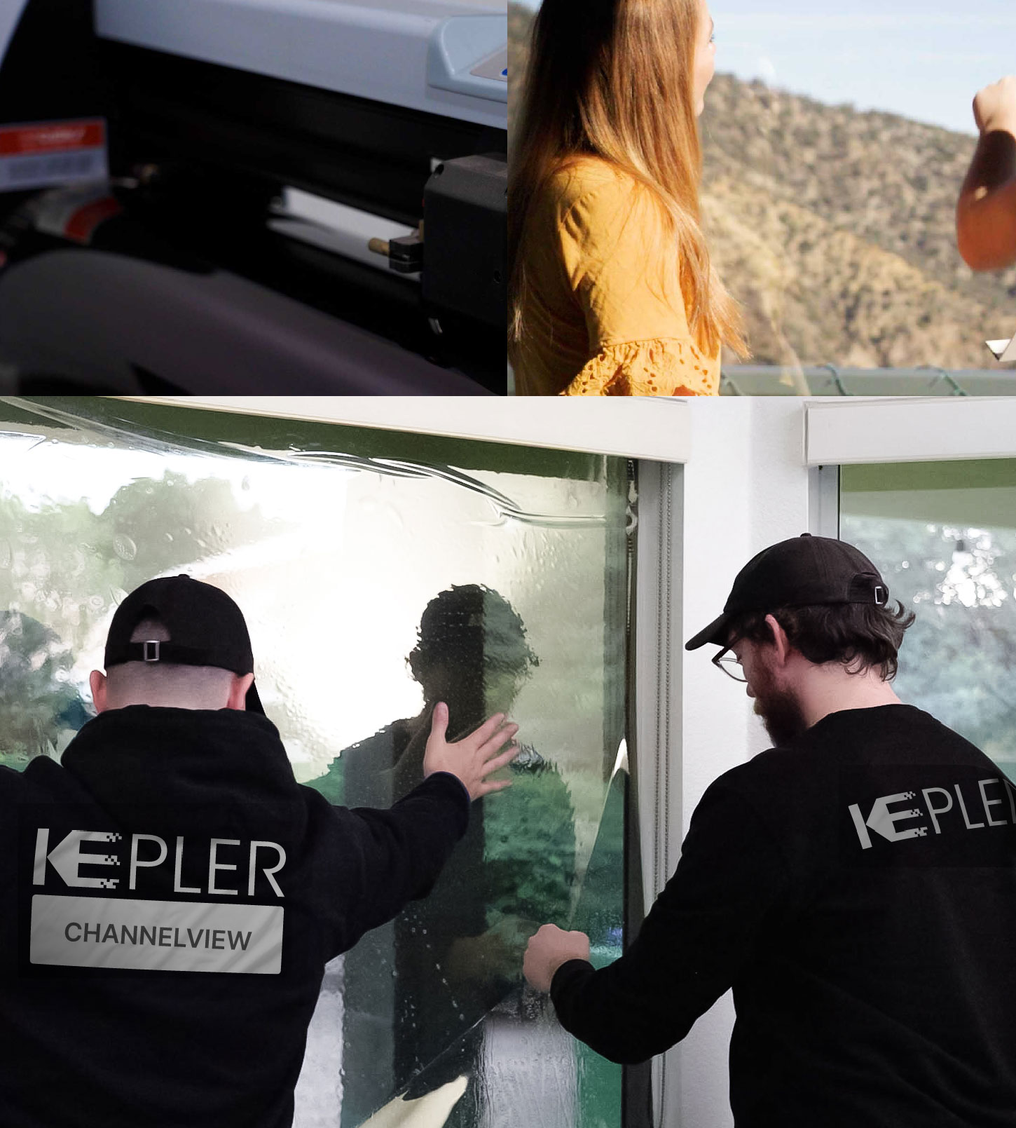 Kepler Technician Fitting Advanced Window Tint to Home in Channelview