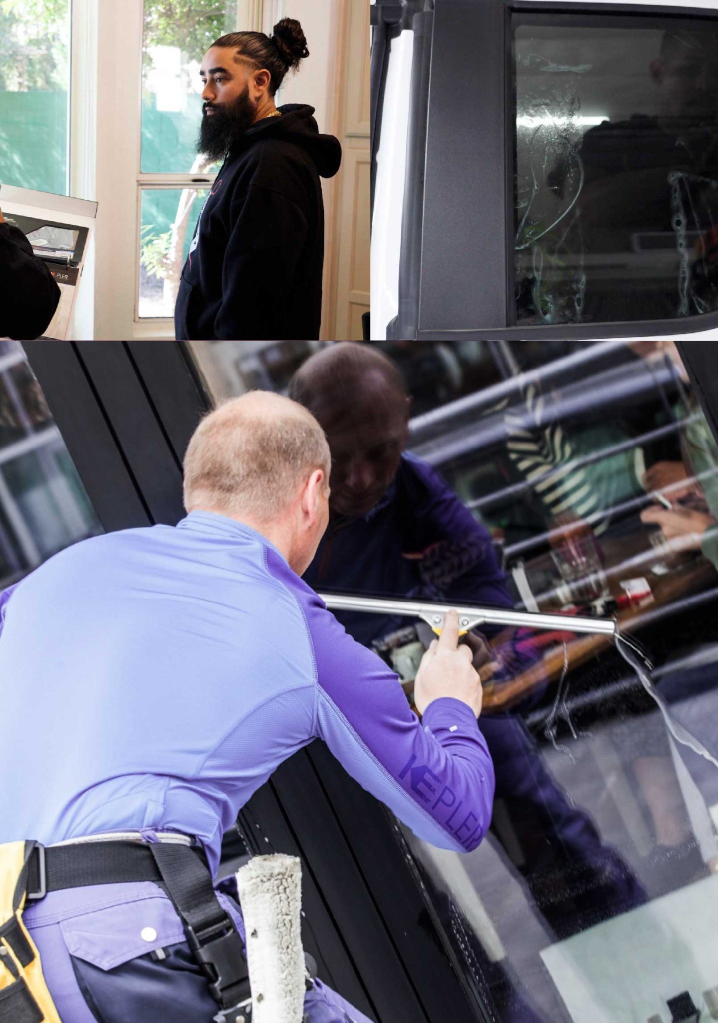 Kepler Professional Applying Anti-Graffiti Window Film to a Los Gatos Shop Front