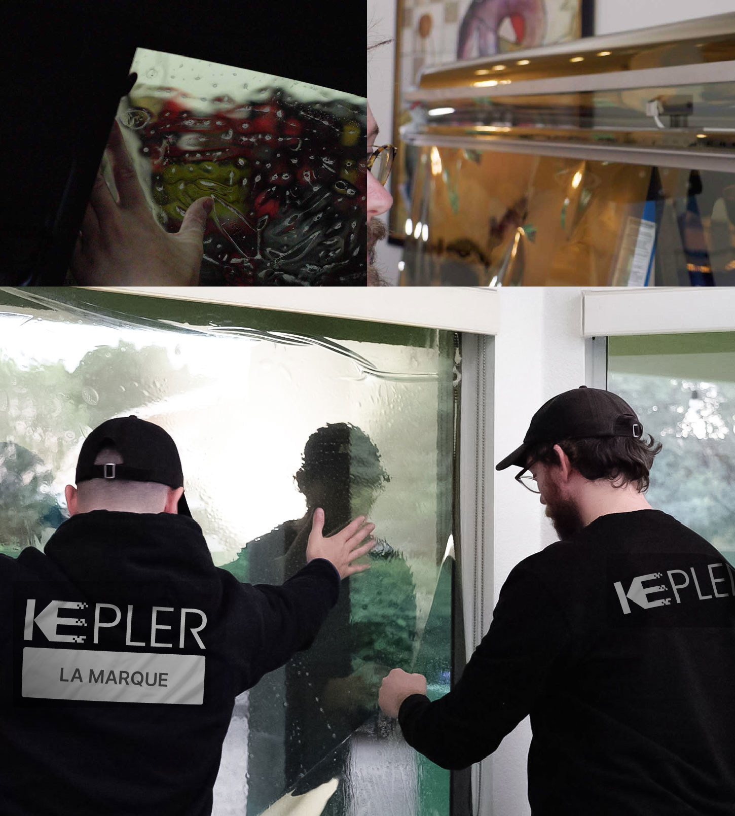 Expert Technician Fitting Ceramic Window Tint to Home in La Marque