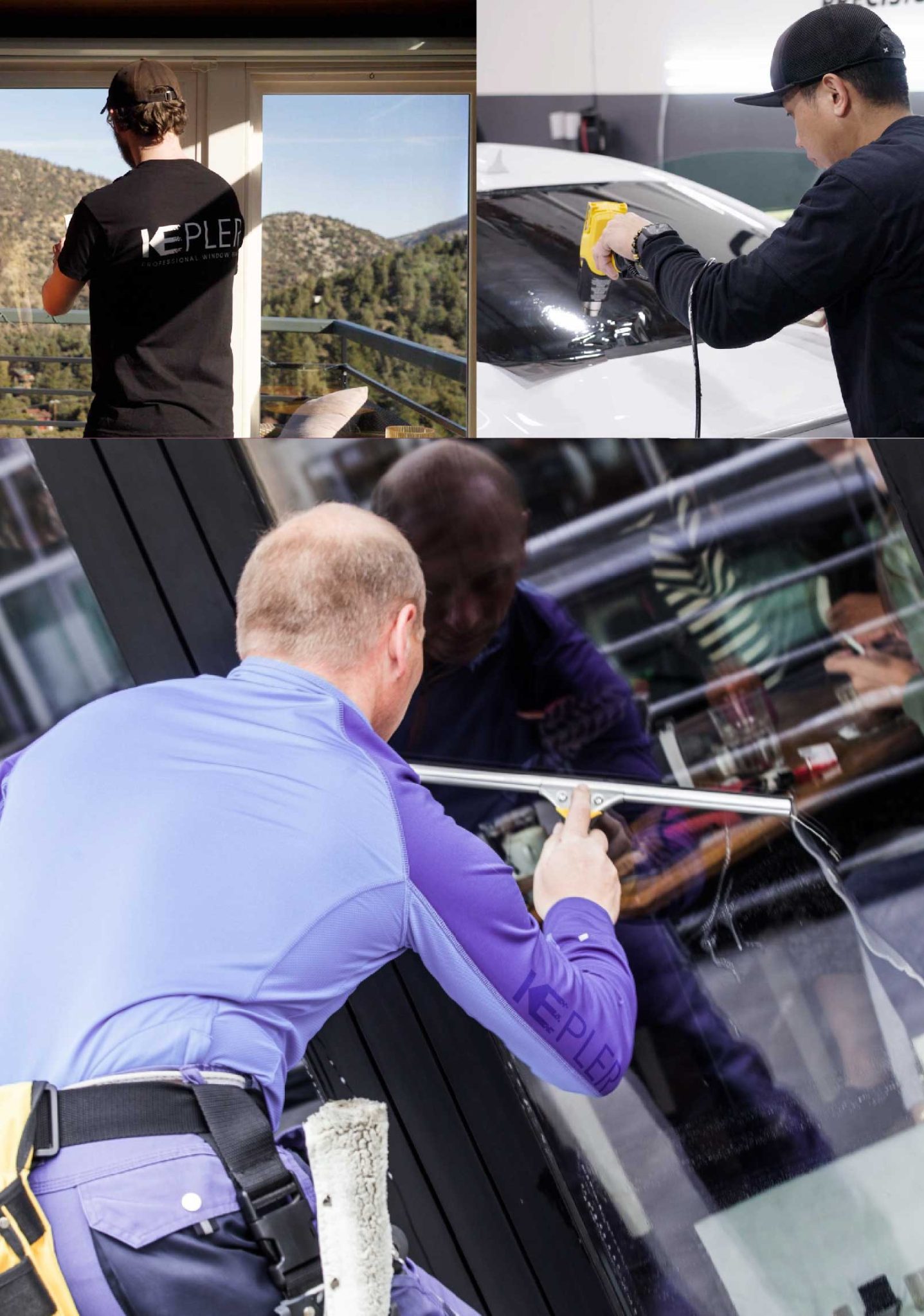 Kepler Skilled Applying Anti-Graffiti Window Film to a Ceres Shop Front