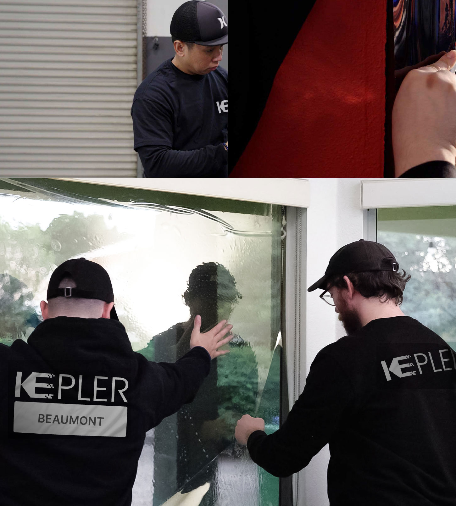 Kepler Technician Fitting Advanced Window Tint to Home in Beaumont