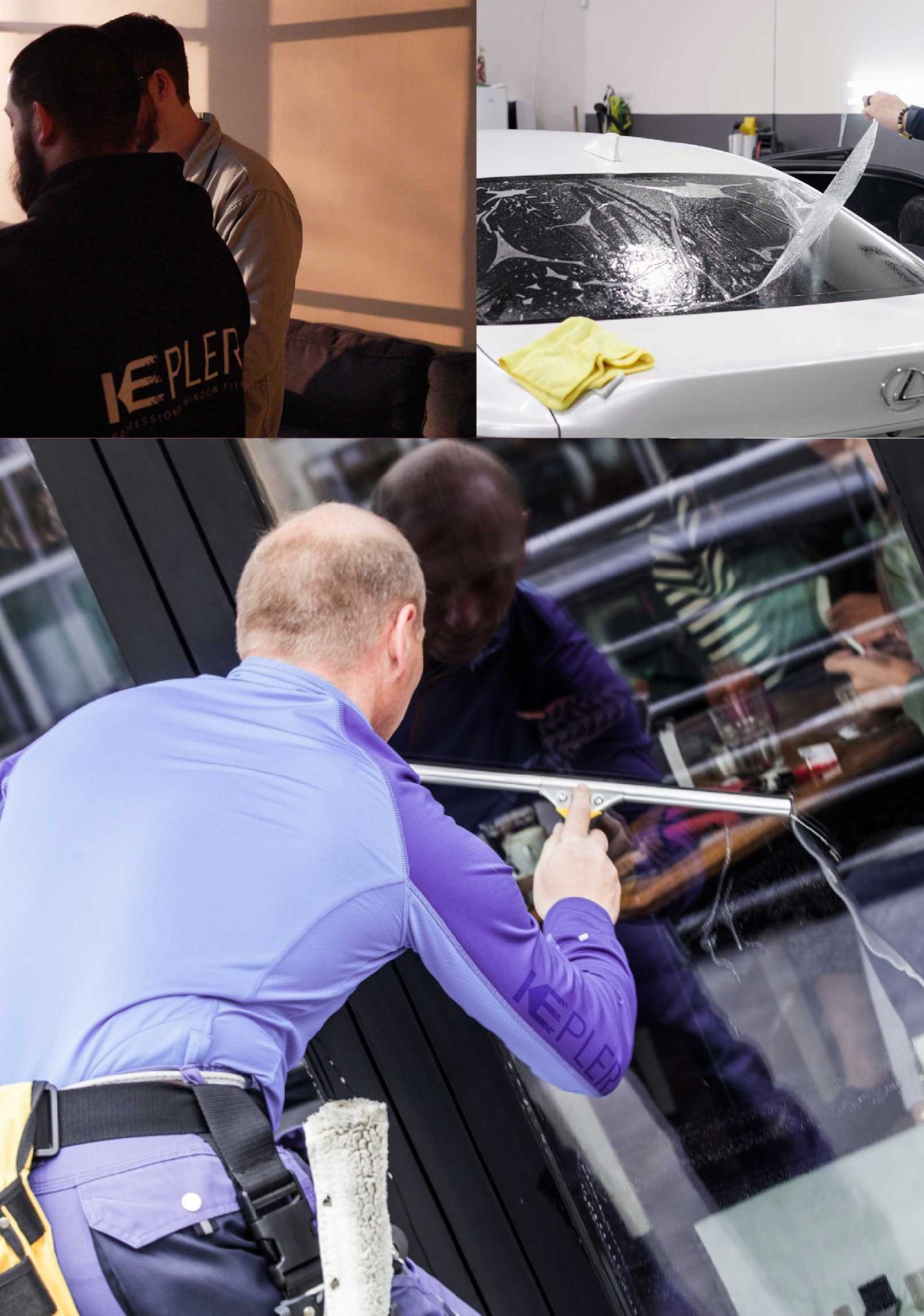 Kepler Skilled Applying Anti-Graffiti Window Film to a Modesto Shop Front