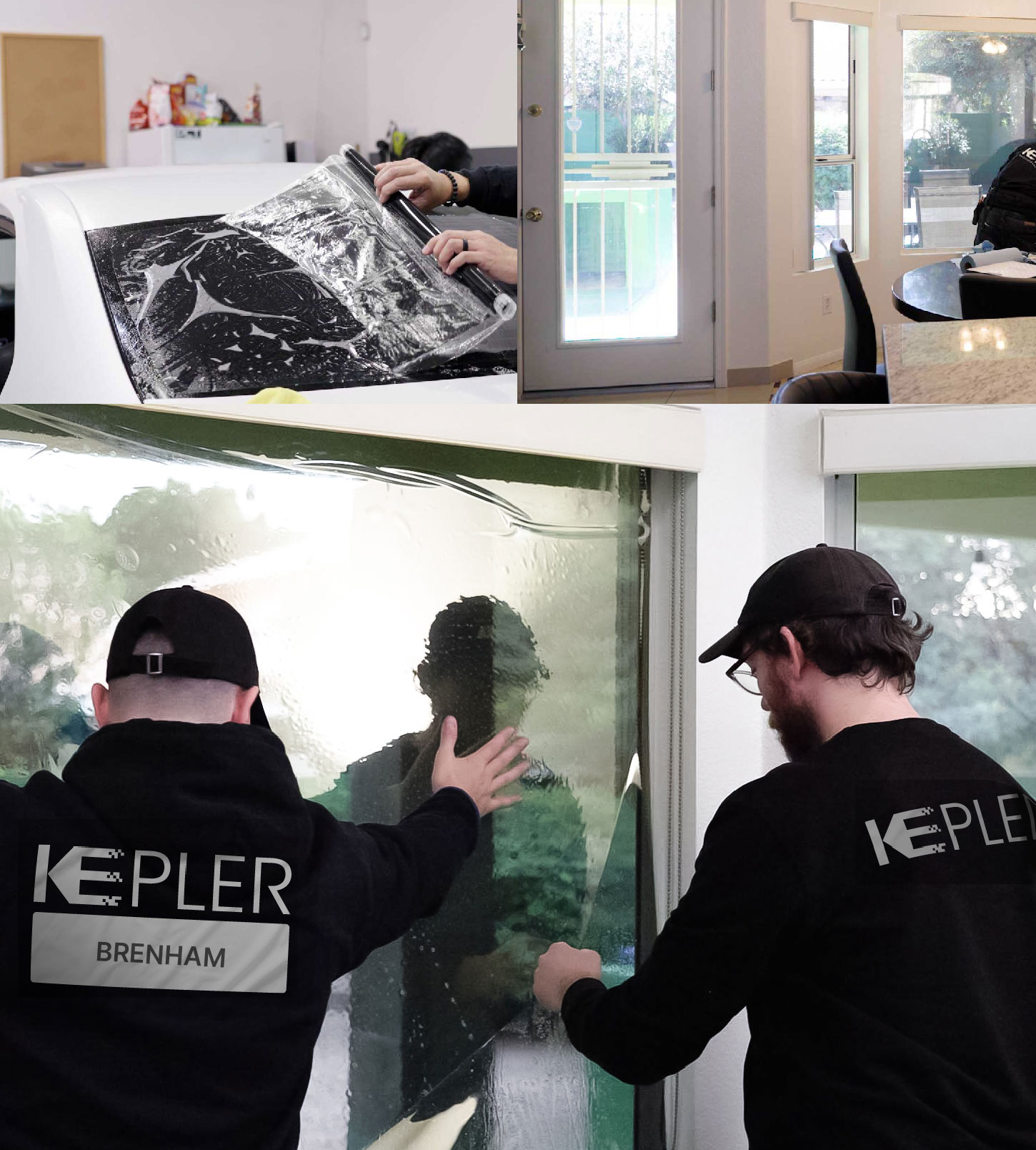 Expert Technician Installing High-tech Window Tint to Home in Brenham
