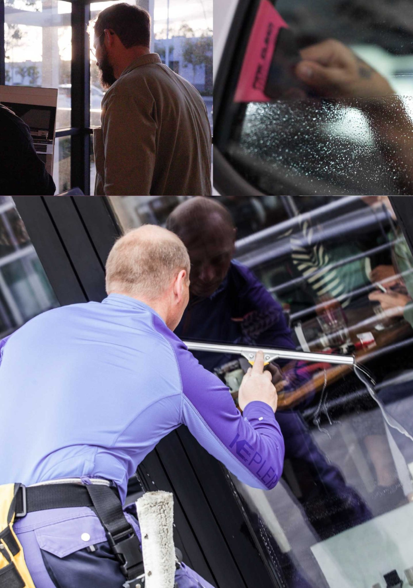 Kepler Professional Applying Anti-Graffiti Window Film to a Ripon Shop Front