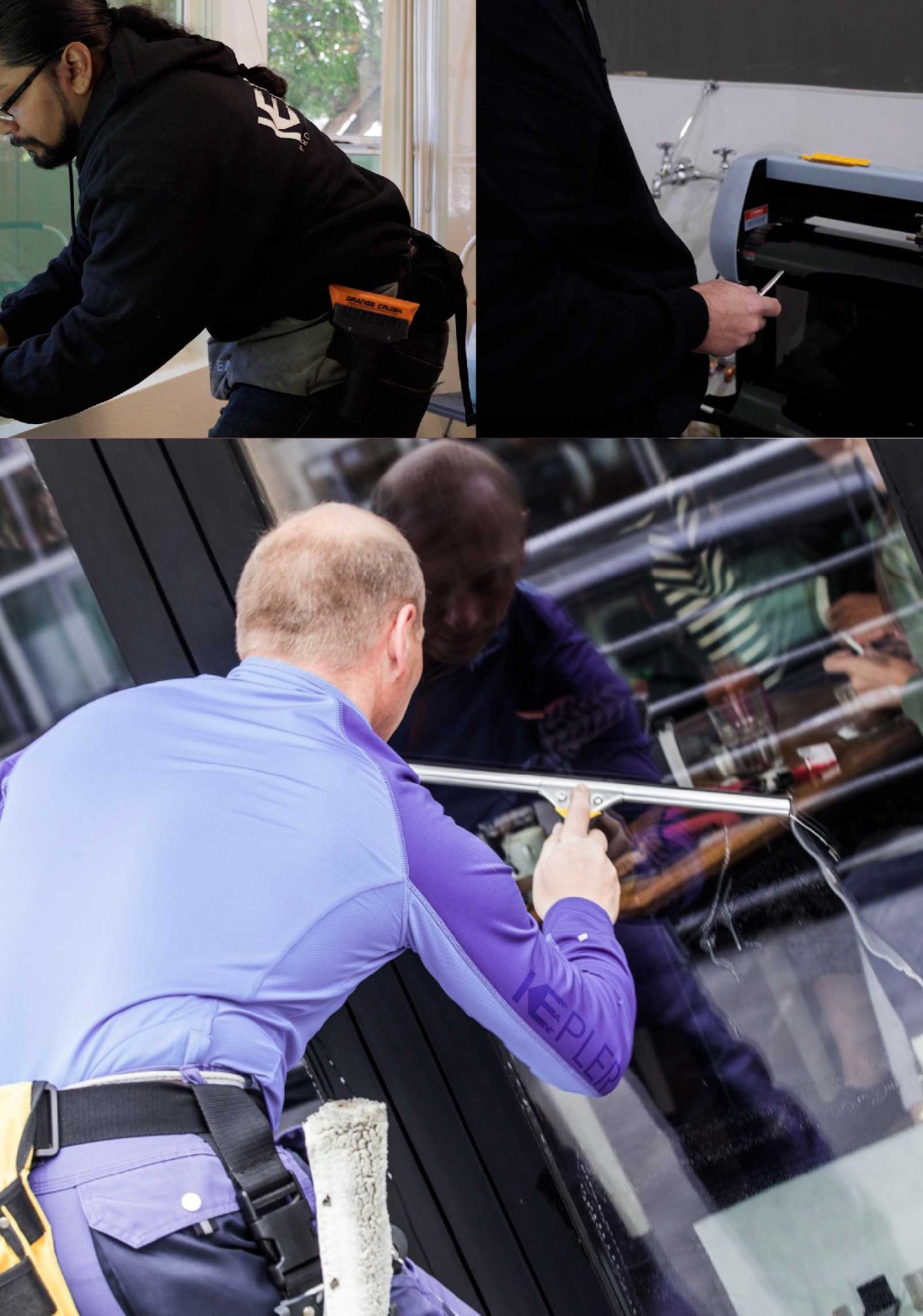 Kepler Expert Applying Anti-Graffiti Window Film to a Santa Rosa Shop Front