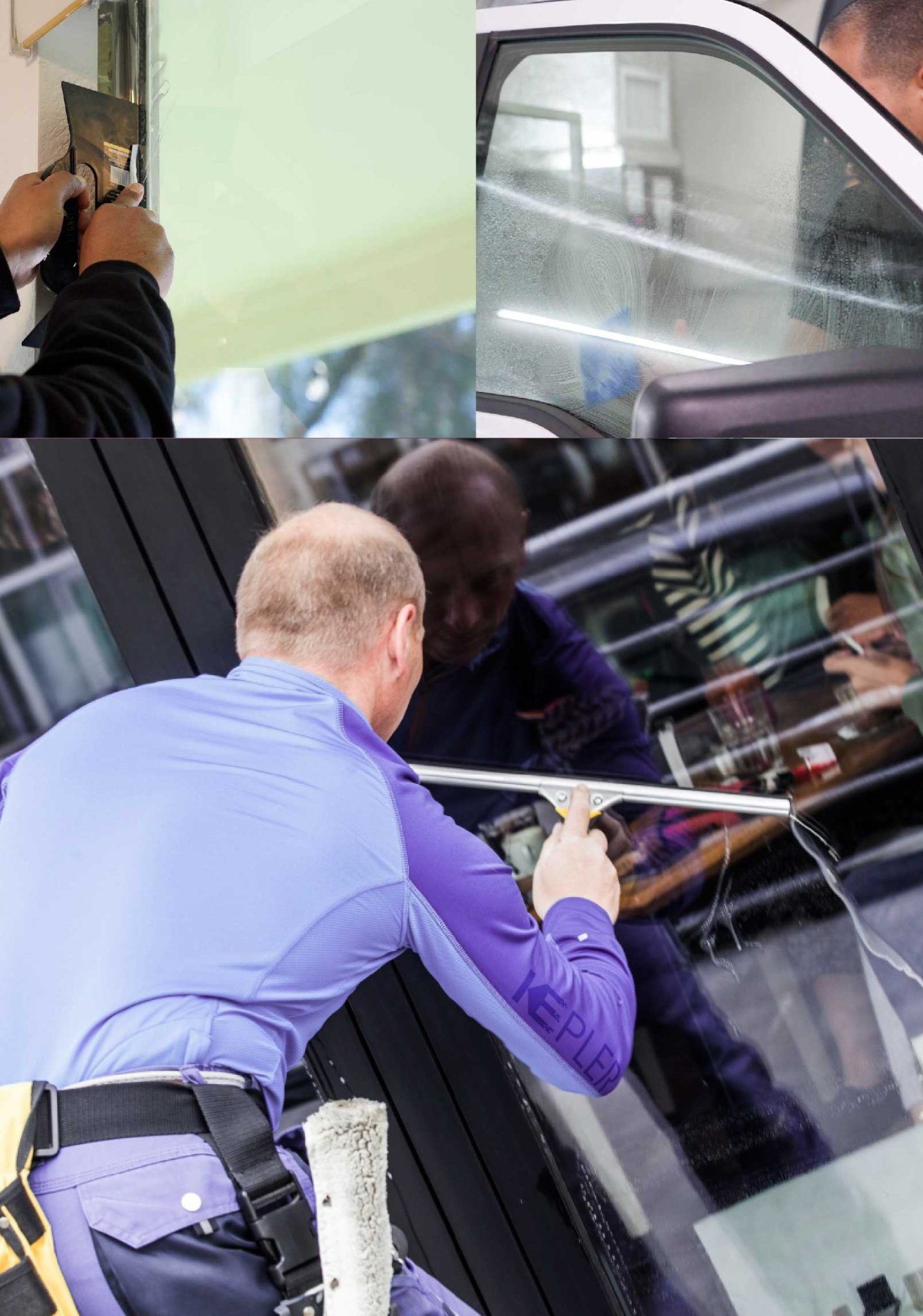 Kepler Professional Applying Anti-Graffiti Window Film to a Ukiah Shop Front