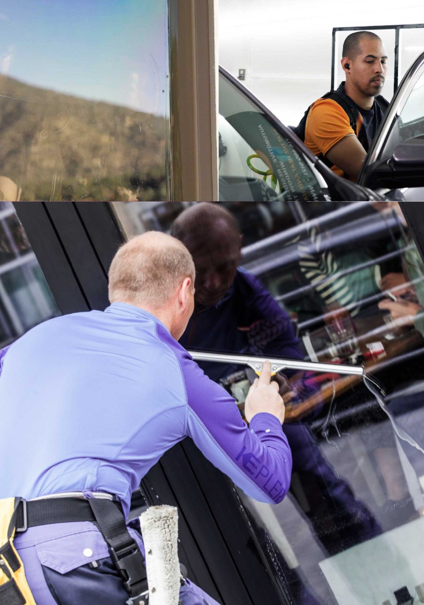 Kepler Professional Applying Anti-Graffiti Window Film to a Eureka Shop Front