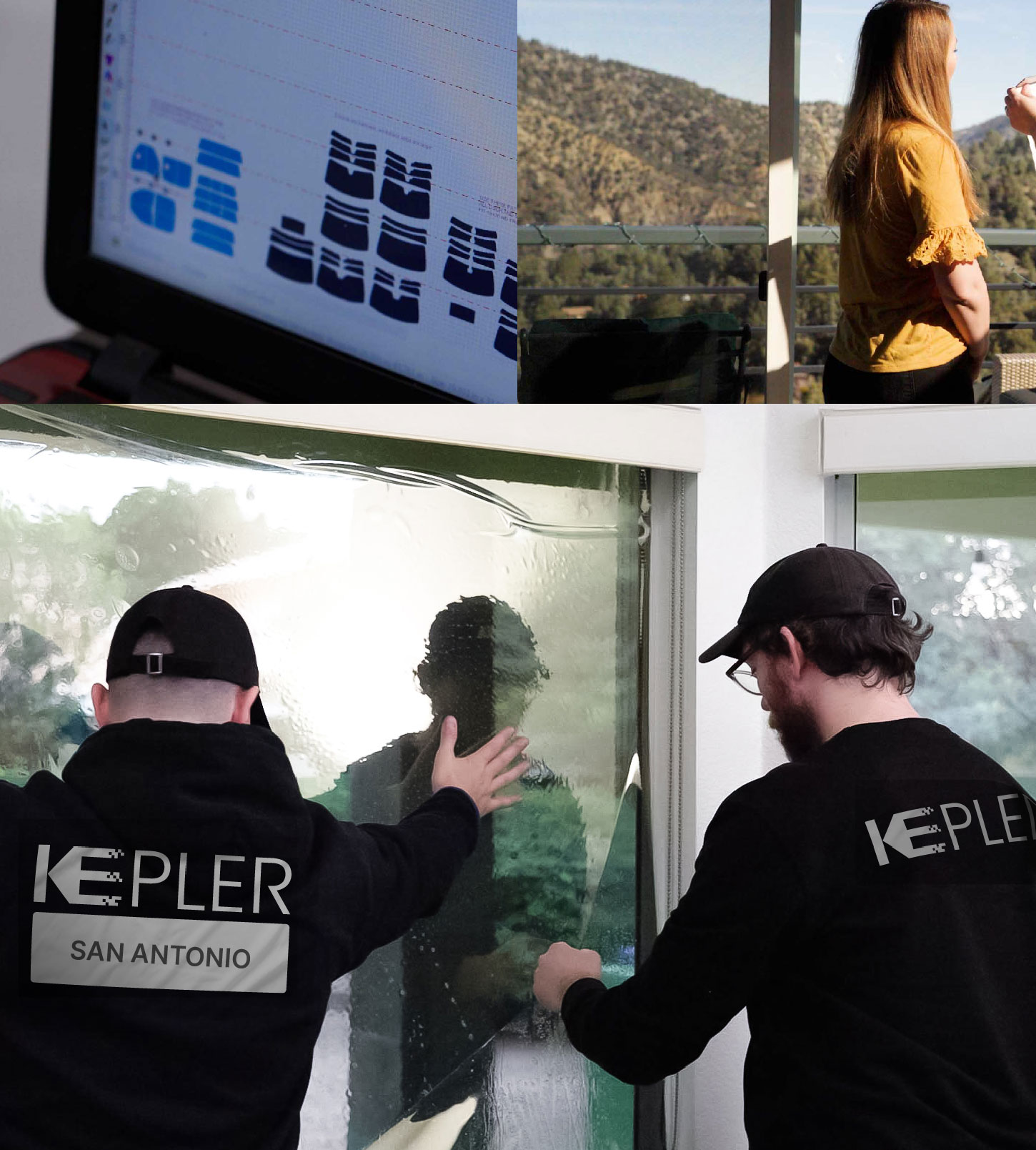 Kepler Technician Installing High-tech Window Tint to Home in San Antonio