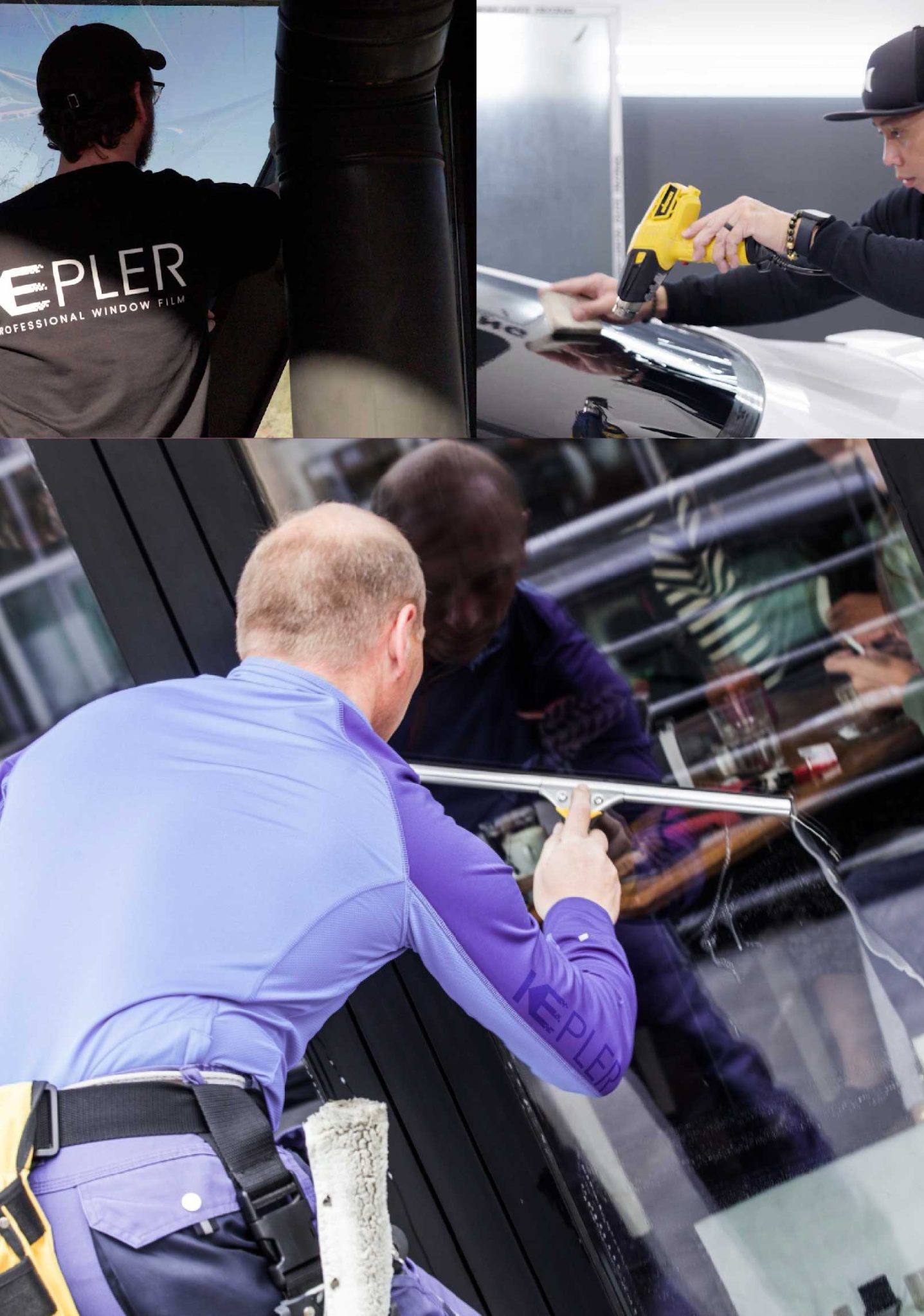Kepler Skilled Applying Anti-Graffiti Window Film to a Carmichael Shop Front