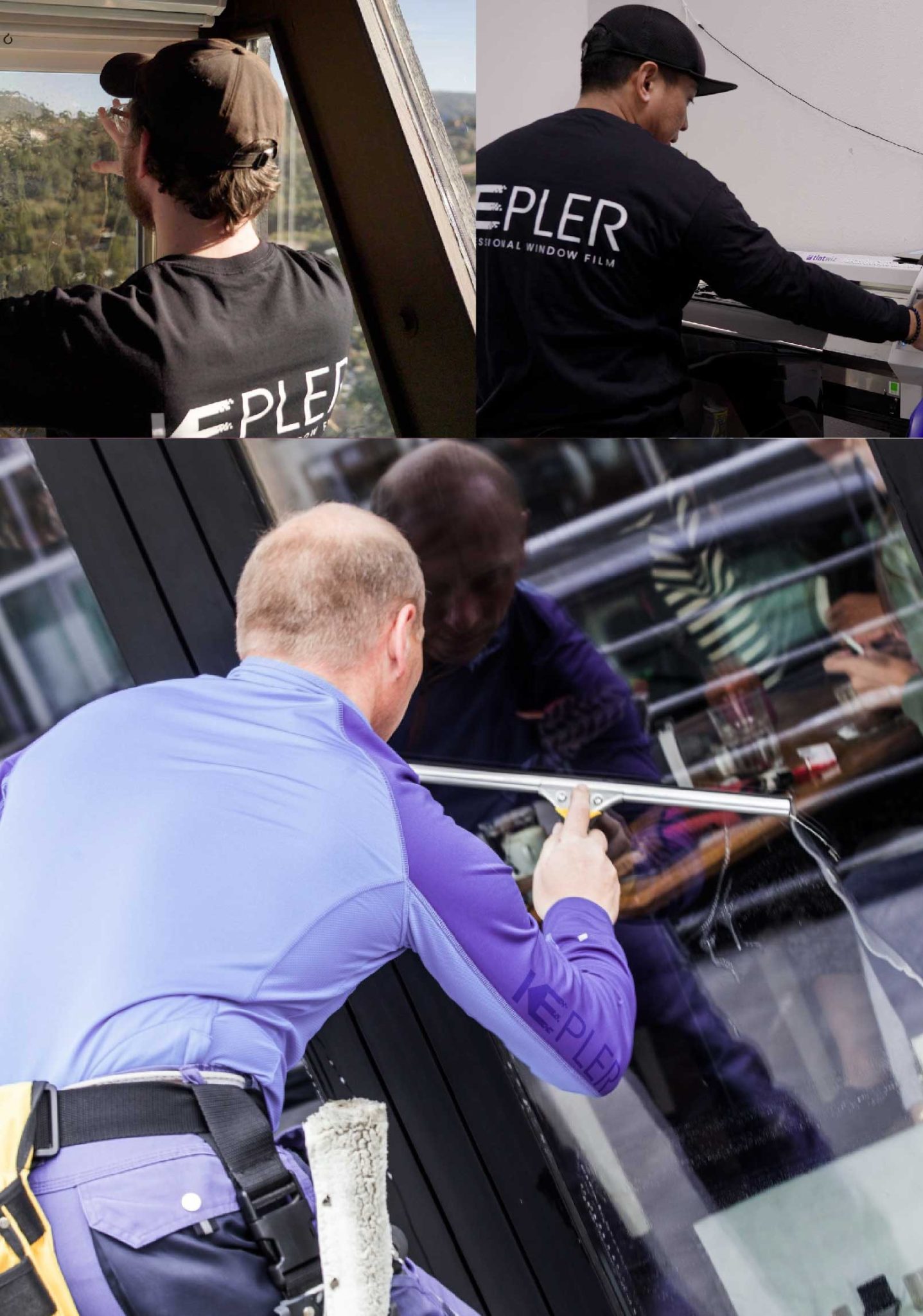 Kepler Professional Applying Anti-Graffiti Window Film to a Elk Grove Shop Front