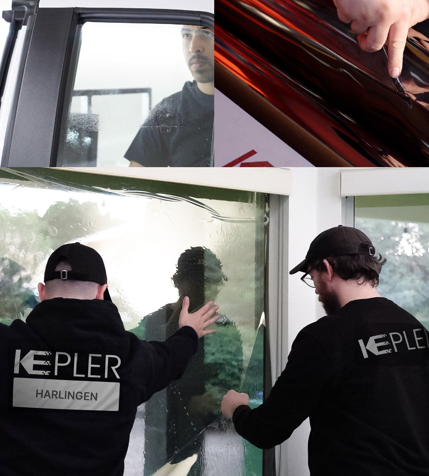 Kepler Technician Installing Advanced Window Tint to Home in Harlingen