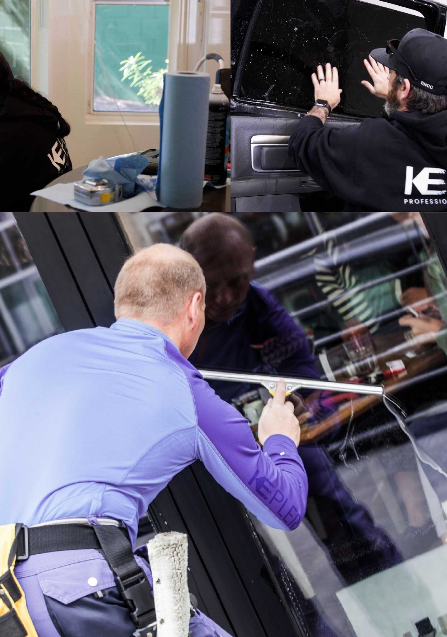 Kepler Expert Applying Anti-Graffiti Window Film to a Galt Shop Front