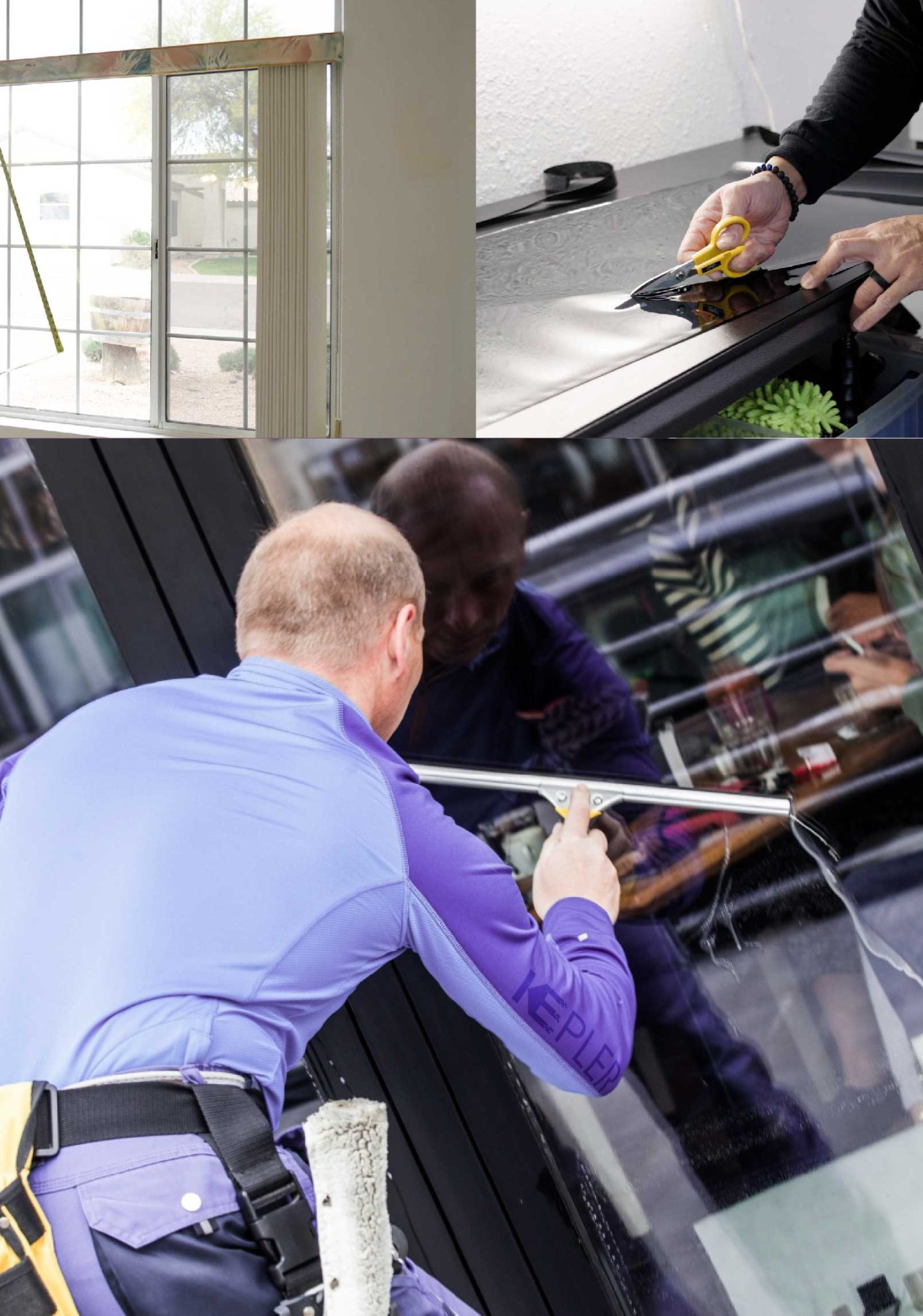 Kepler Skilled Applying Anti-Graffiti Window Film to a Roseville Shop Front