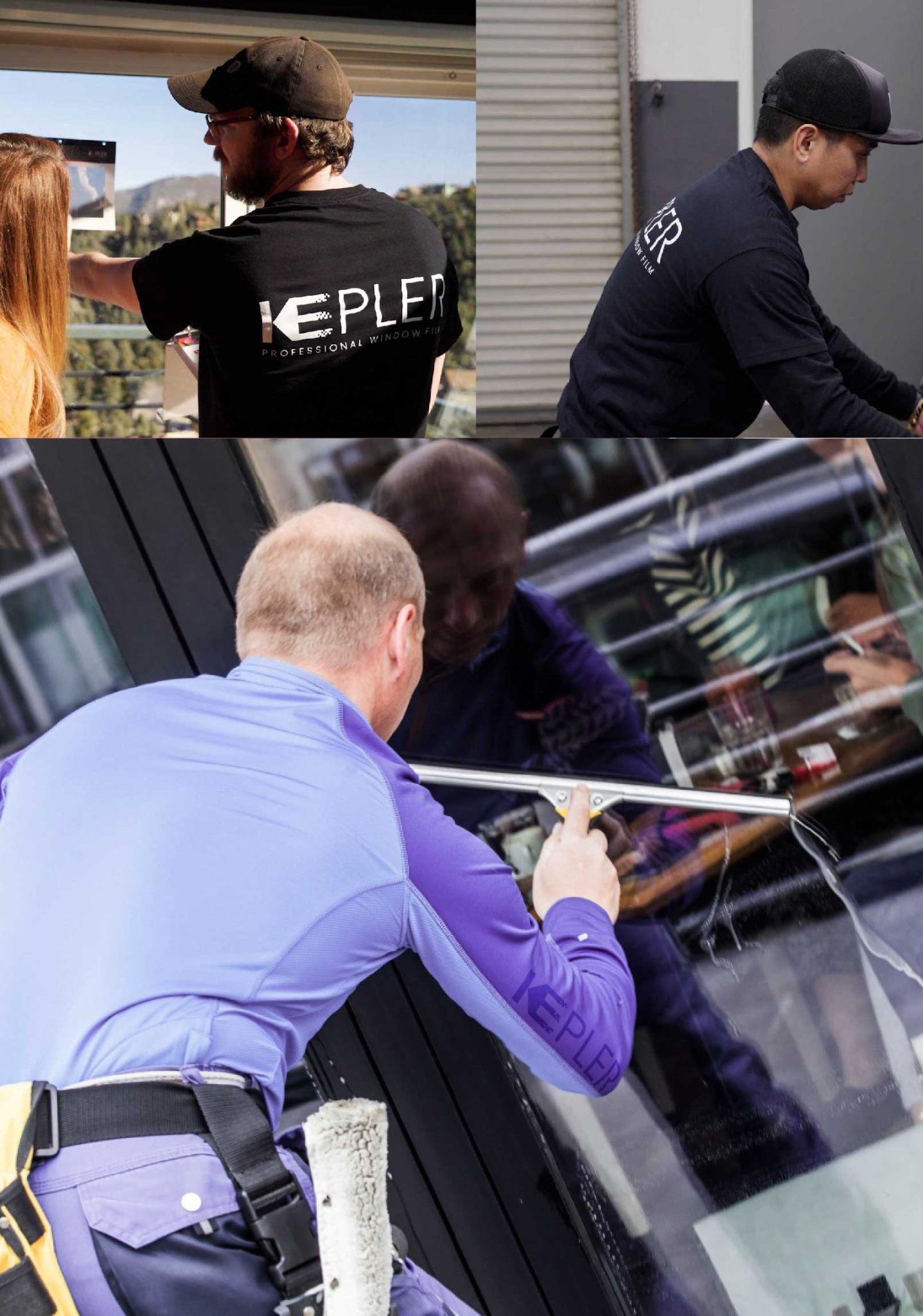Kepler Professional Applying Anti-Graffiti Window Film to a Rio Linda Shop Front