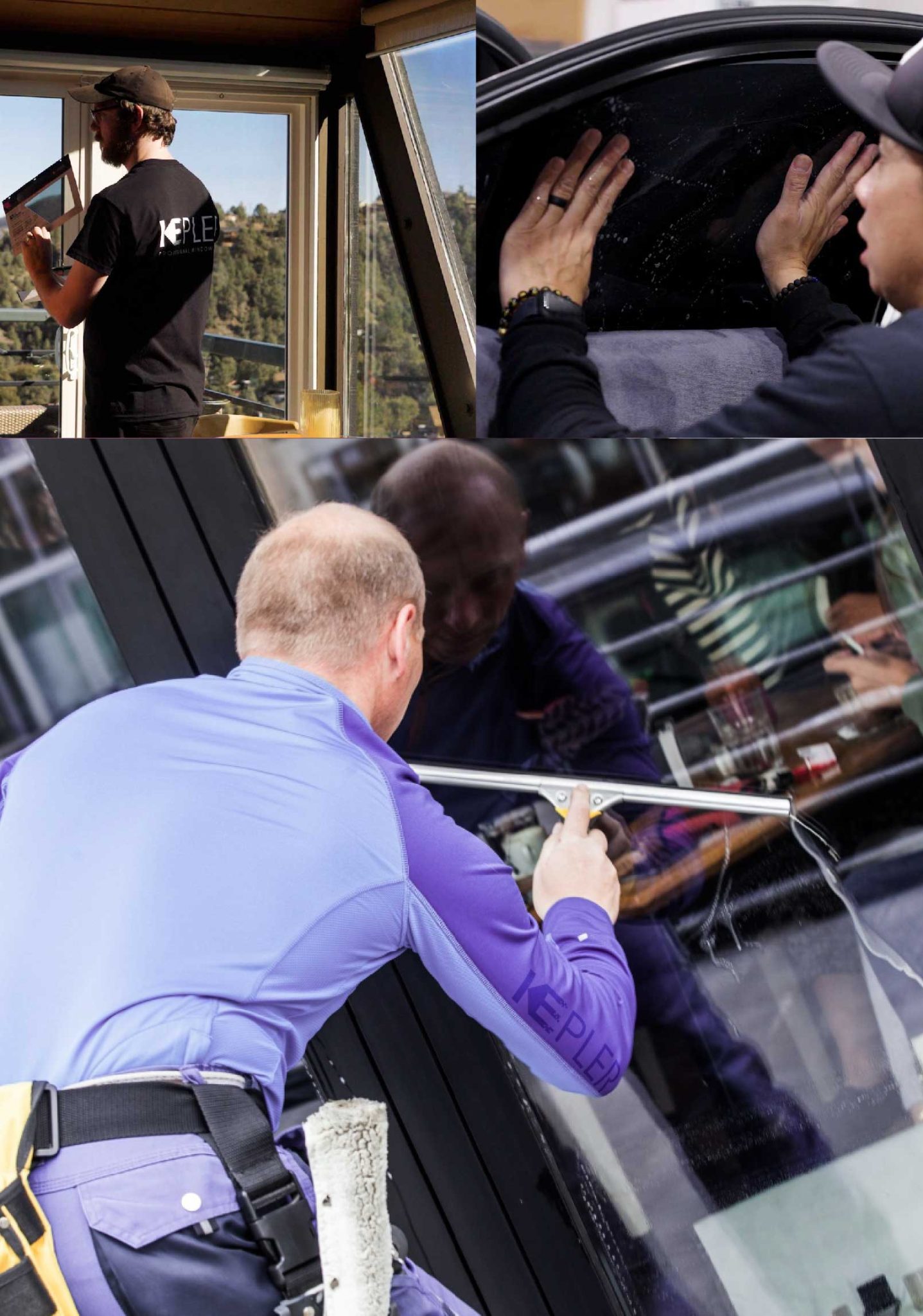 Kepler Skilled Applying Anti-Graffiti Window Film to a Vacaville Shop Front