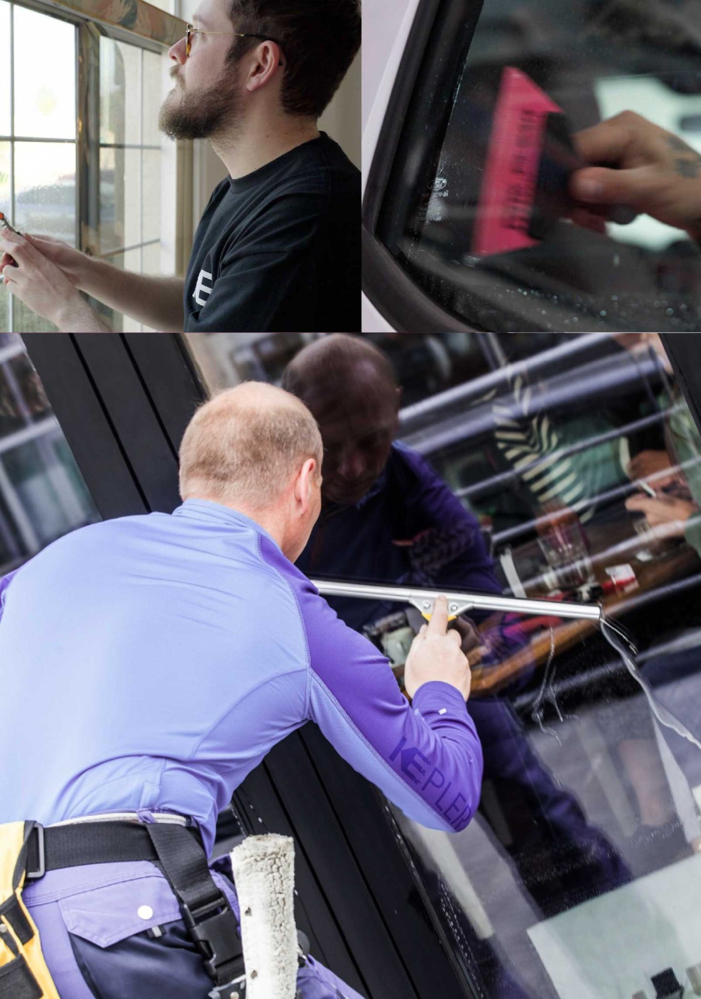 Kepler Professional Applying Anti-Graffiti Window Film to a Redding Shop Front
