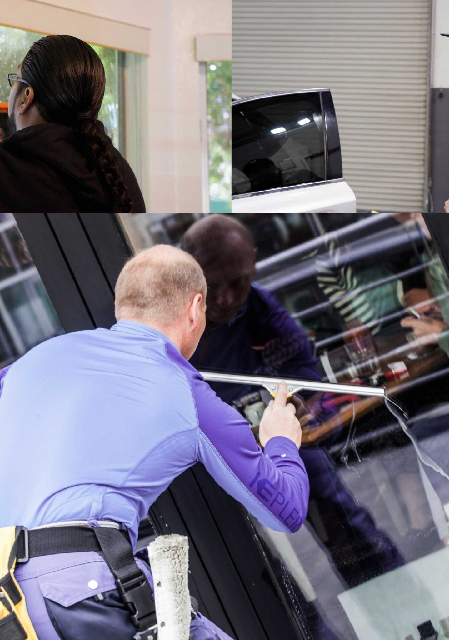 Kepler Skilled Applying Anti-Graffiti Window Film to a Susanville Shop Front