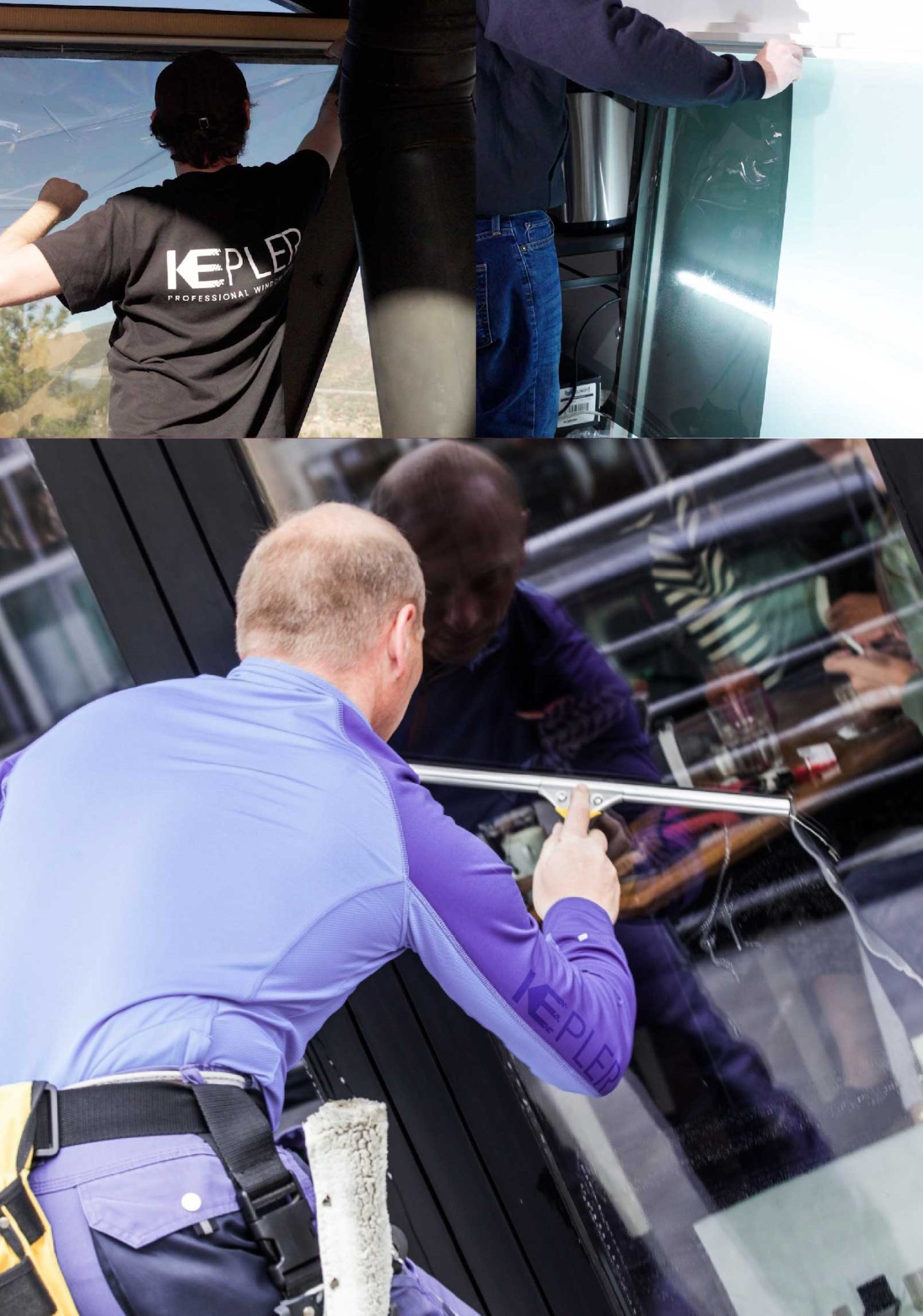 Kepler Skilled Applying Anti-Graffiti Window Film to a Pearl City Shop Front