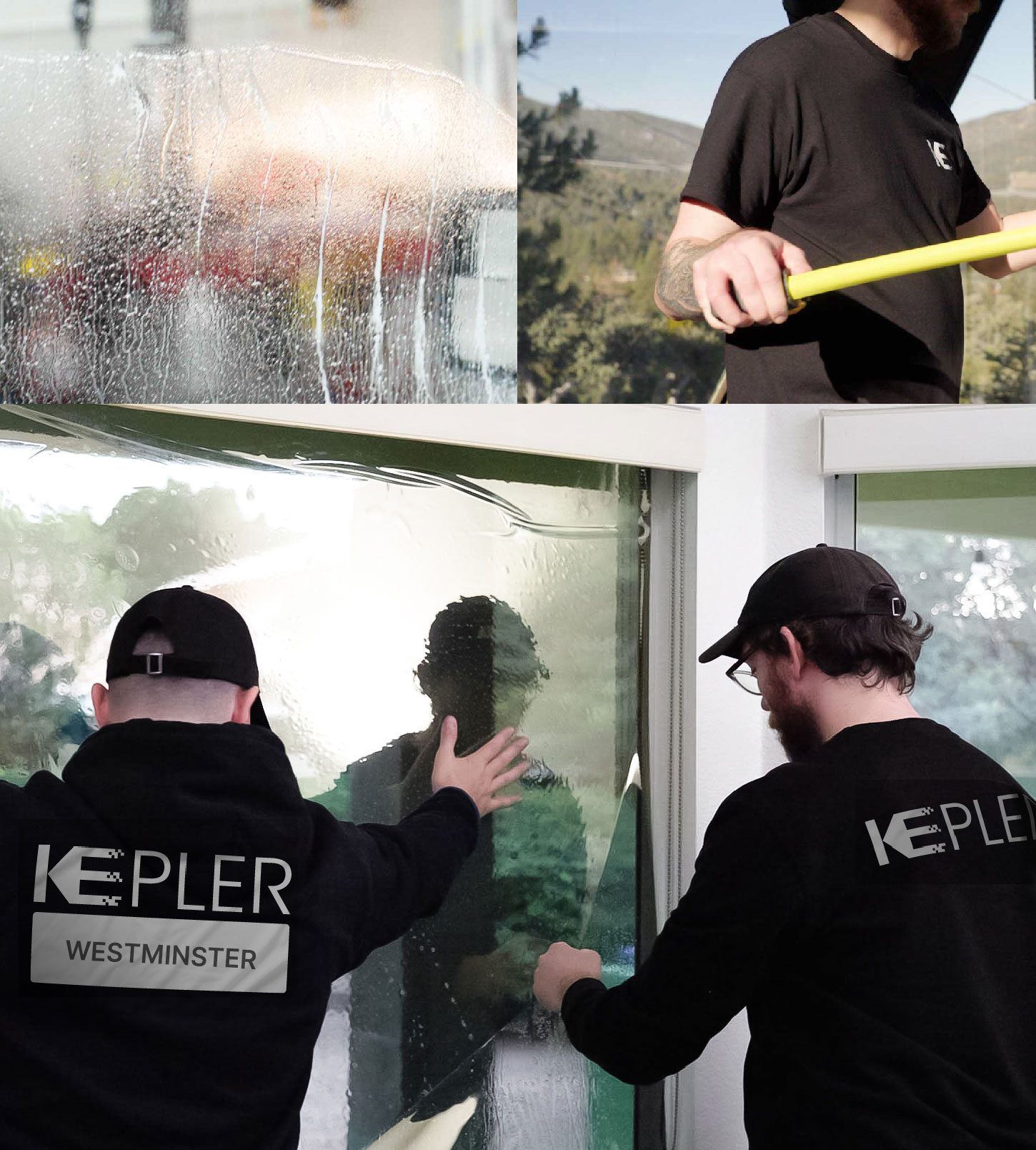 Kepler Technician Installing High-tech Window Tint to Home in Westminster