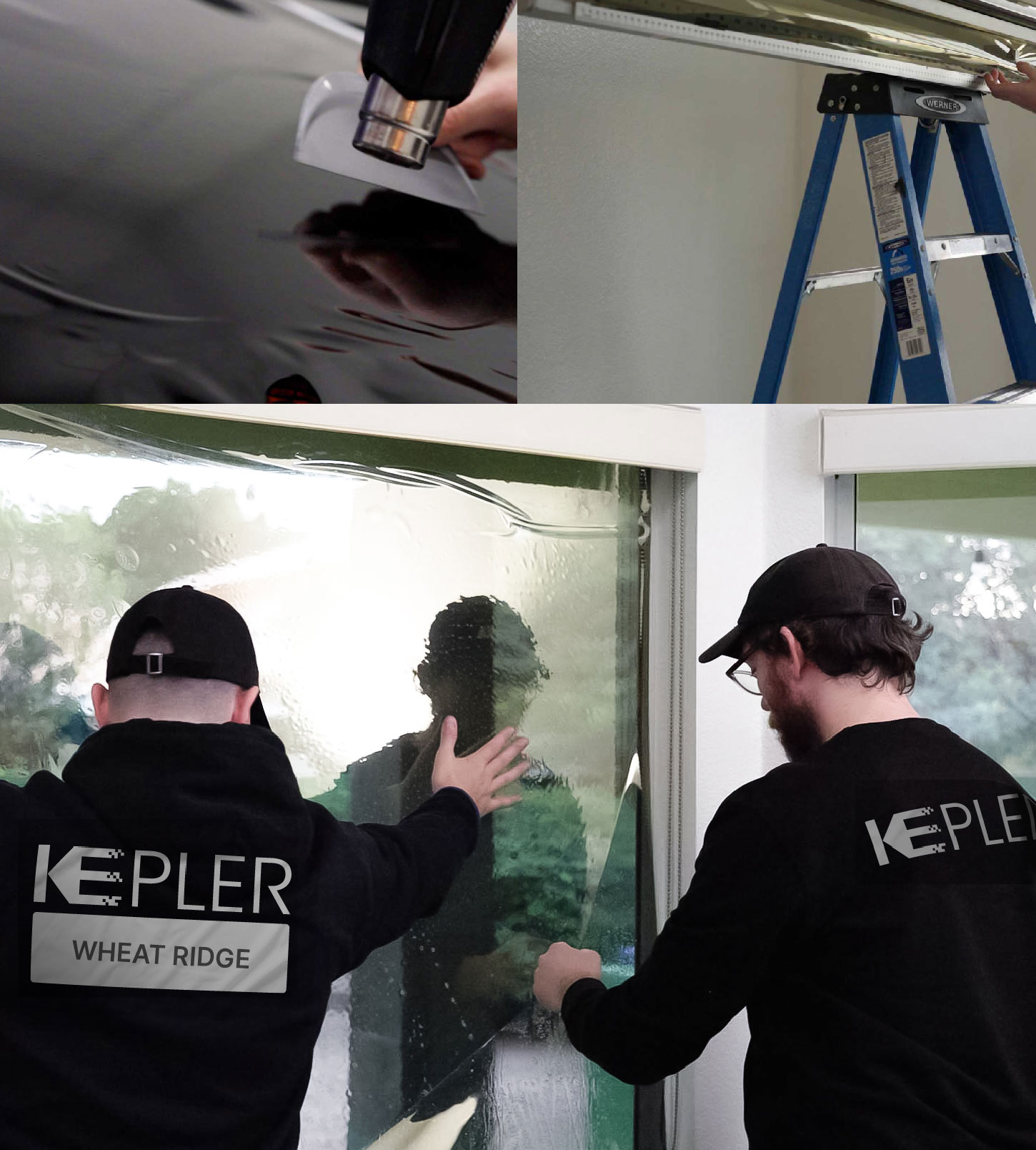 Kepler Technician Installing Ceramic Window Tint to Home in Wheat Ridge