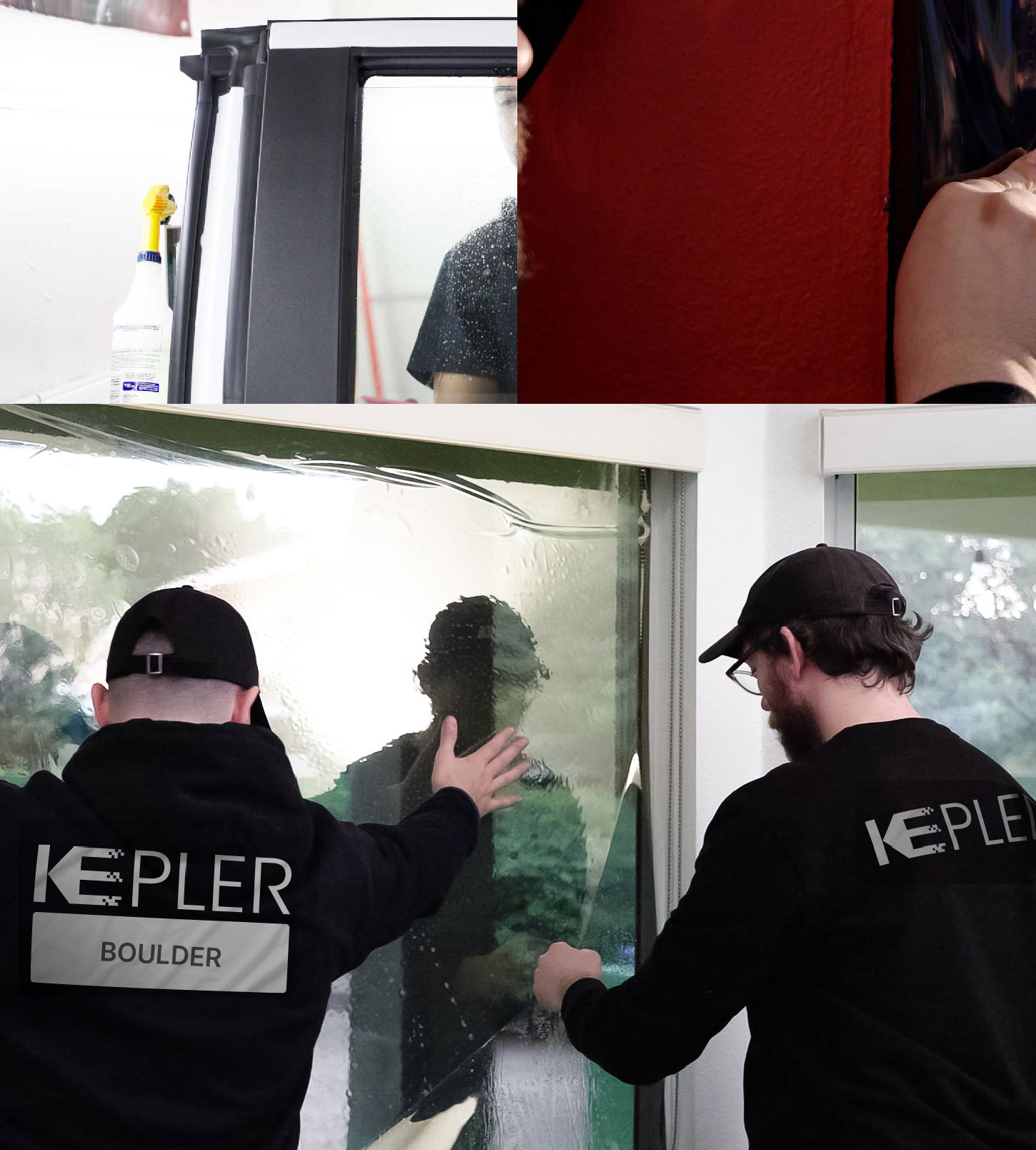 Expert Technician Installing Advanced Window Tint to Home in Boulder