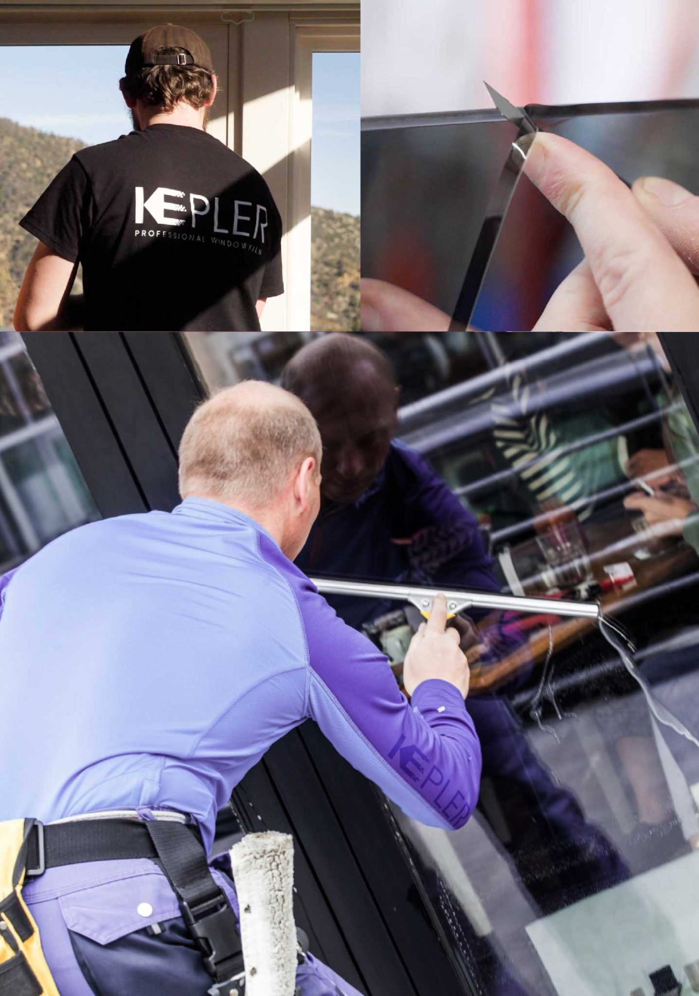 Kepler Skilled Applying Anti-Graffiti Window Film to a Sherwood Shop Front