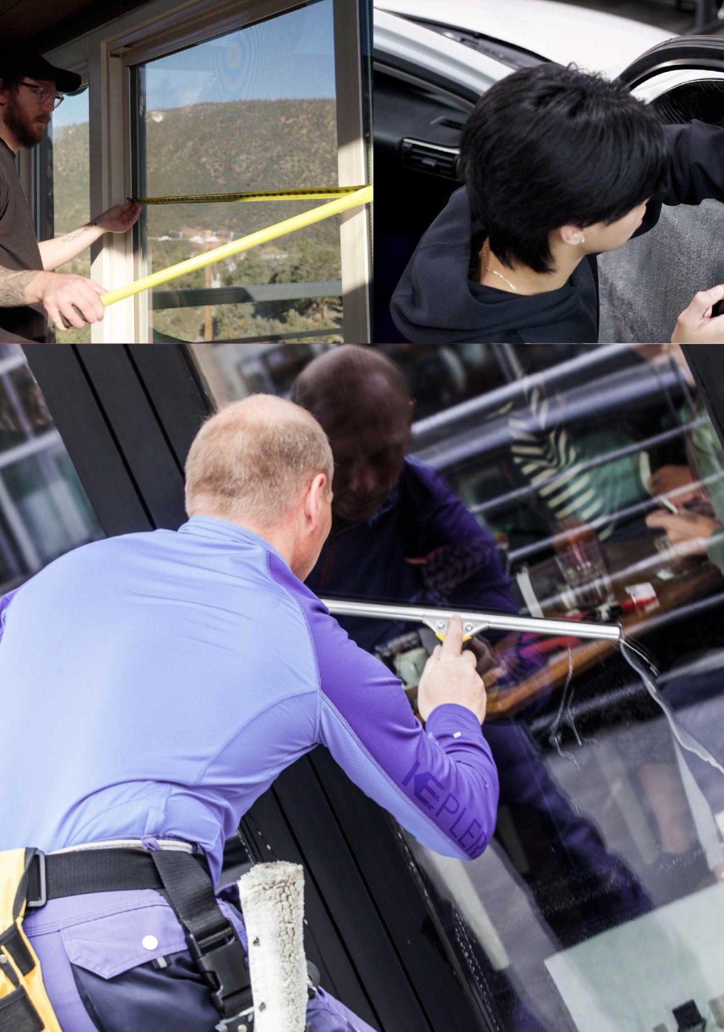 Kepler Professional Applying Anti-Graffiti Window Film to a Salem Shop Front