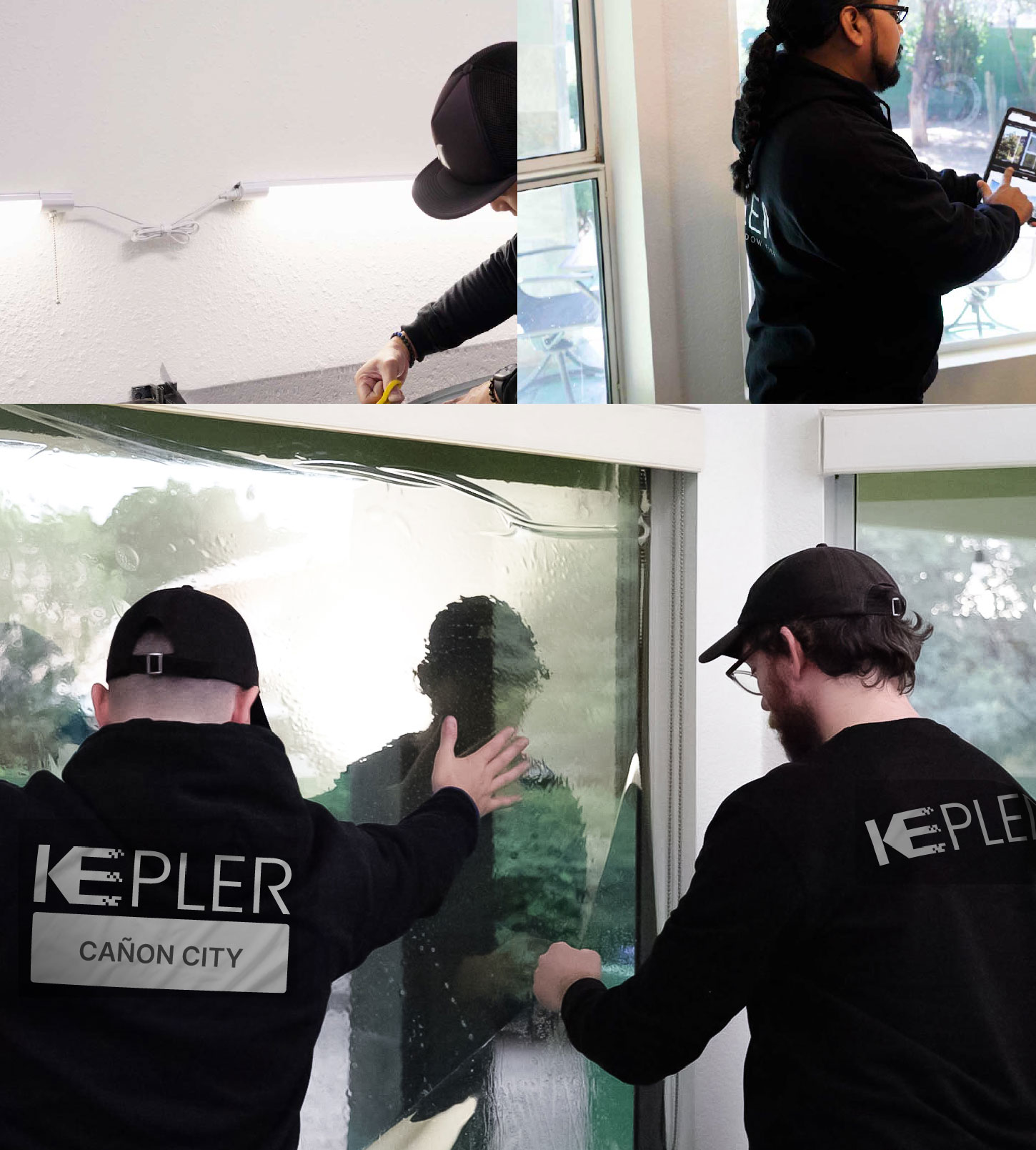 Kepler Technician Installing Advanced Window Tint to Home in Cañon City