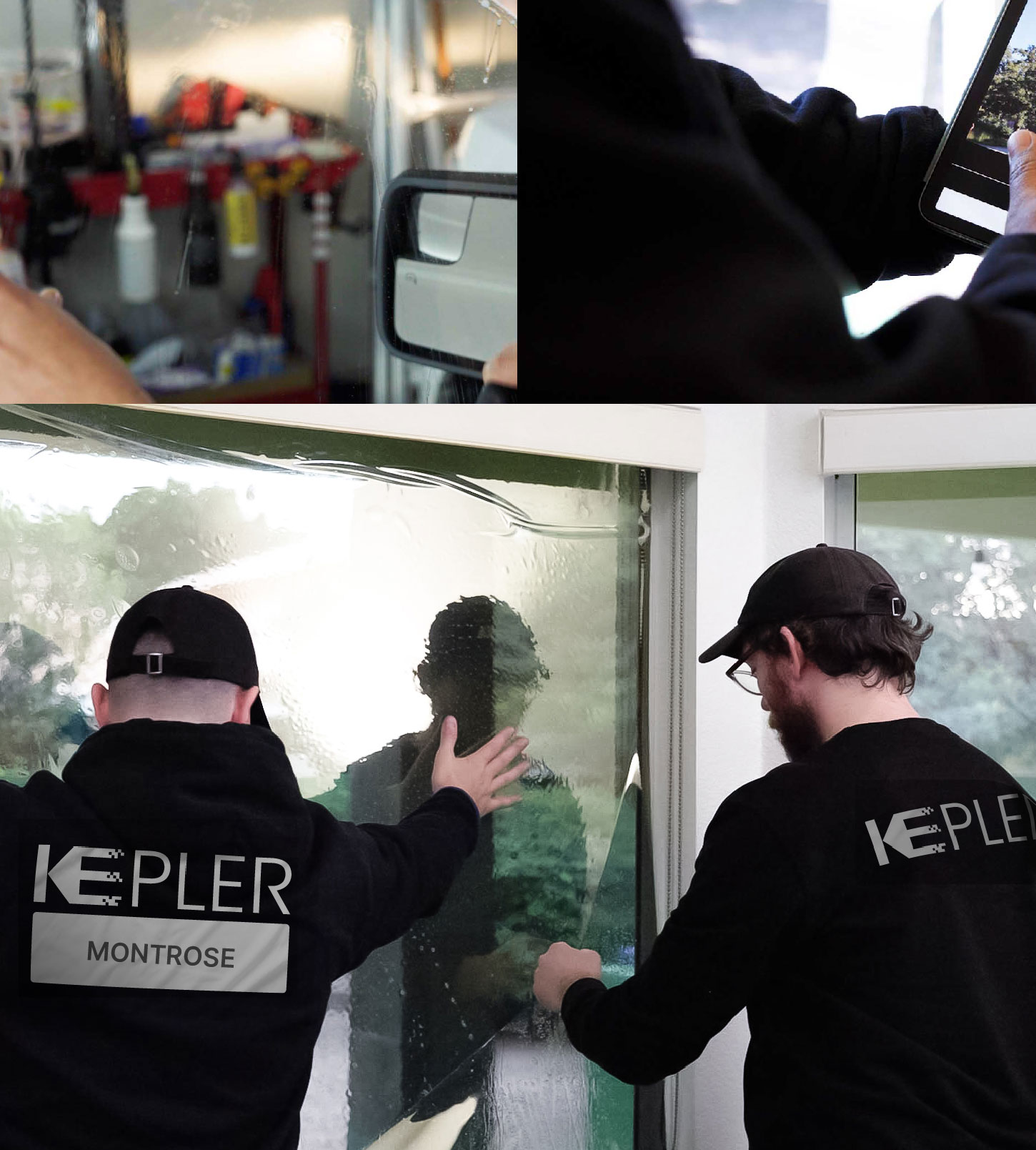 Kepler Technician Fitting Ceramic Window Tint to Home in Montrose