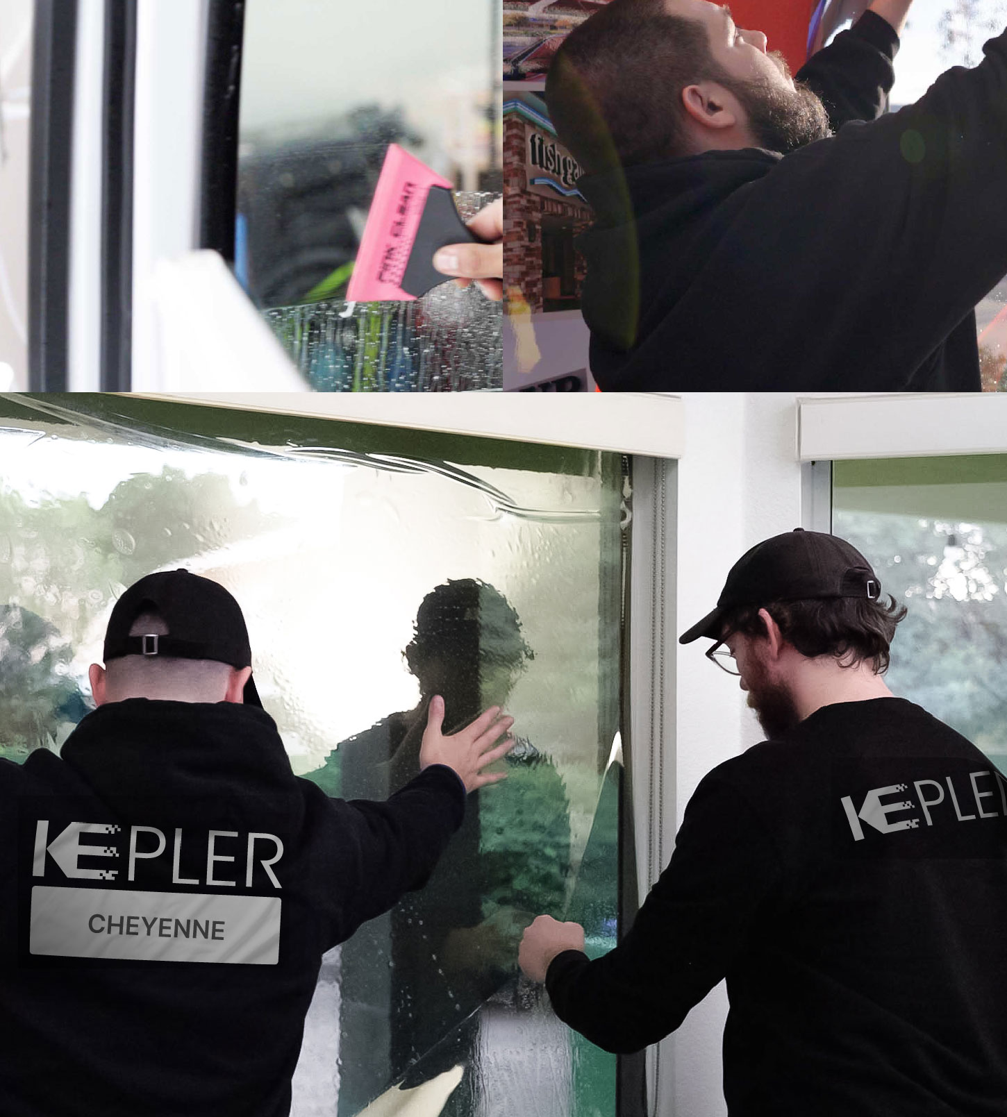 Kepler Technician Fitting Advanced Window Tint to Home in Cheyenne
