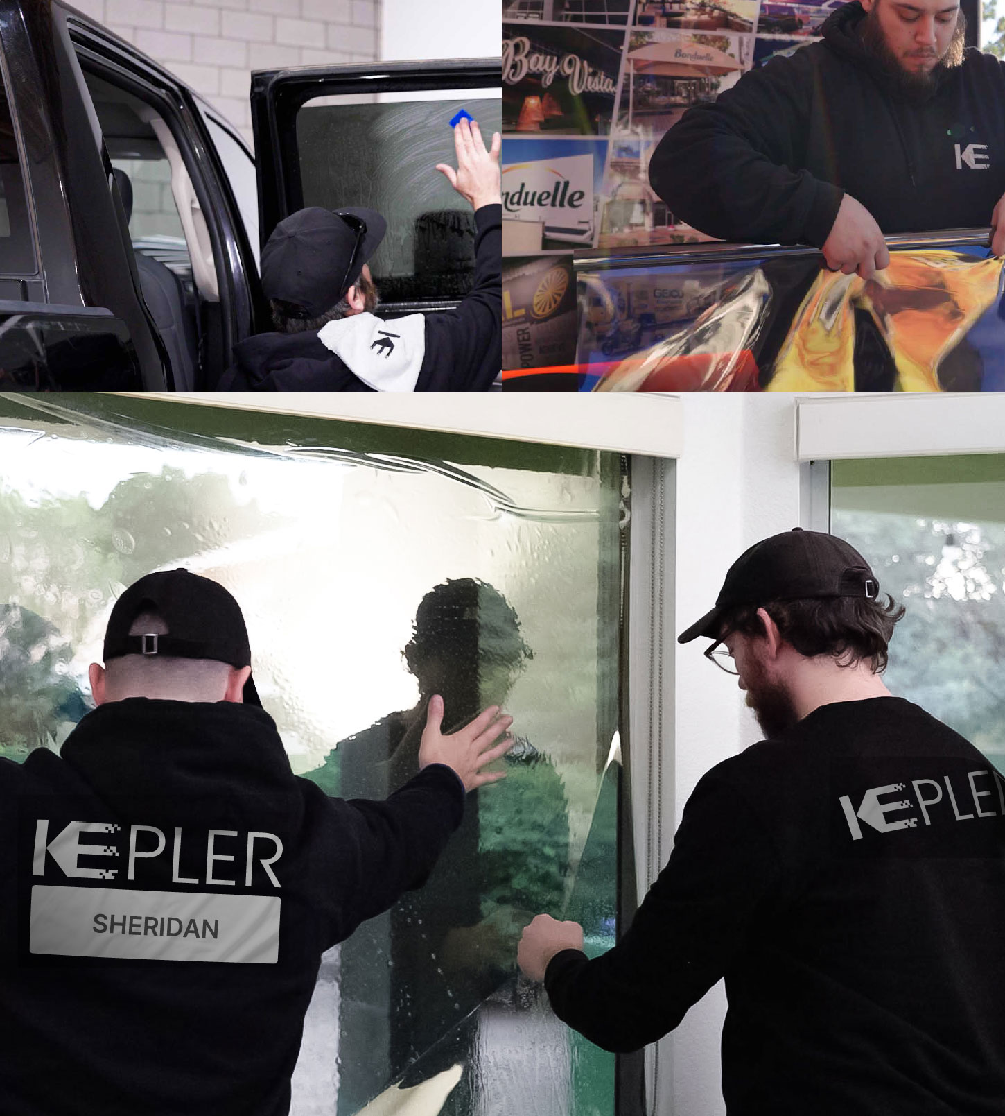Expert Technician Installing Advanced Window Tint to Home in Sheridan