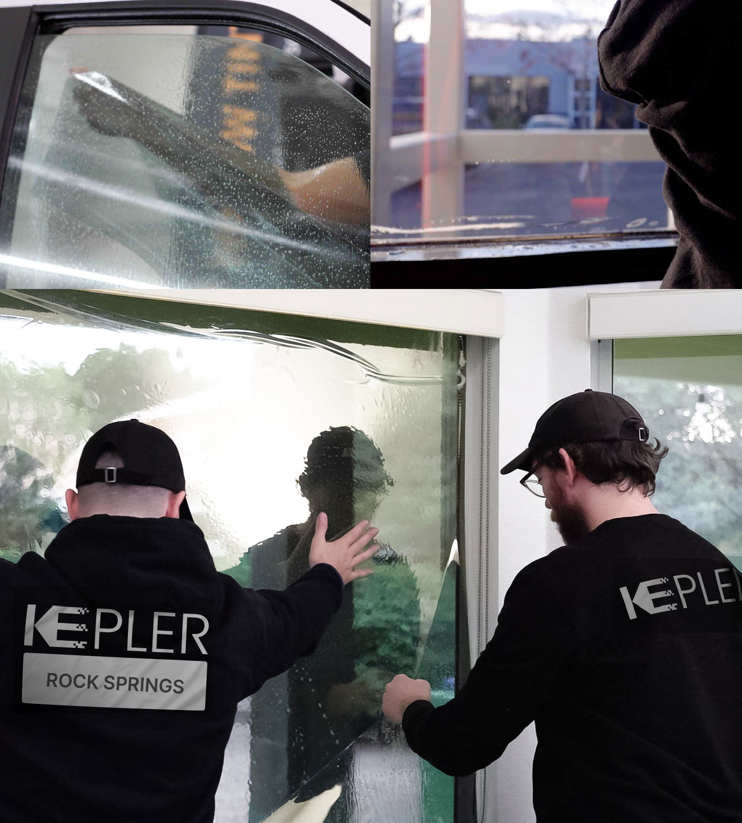 Expert Technician Installing Advanced Window Tint to Home in Rock Springs