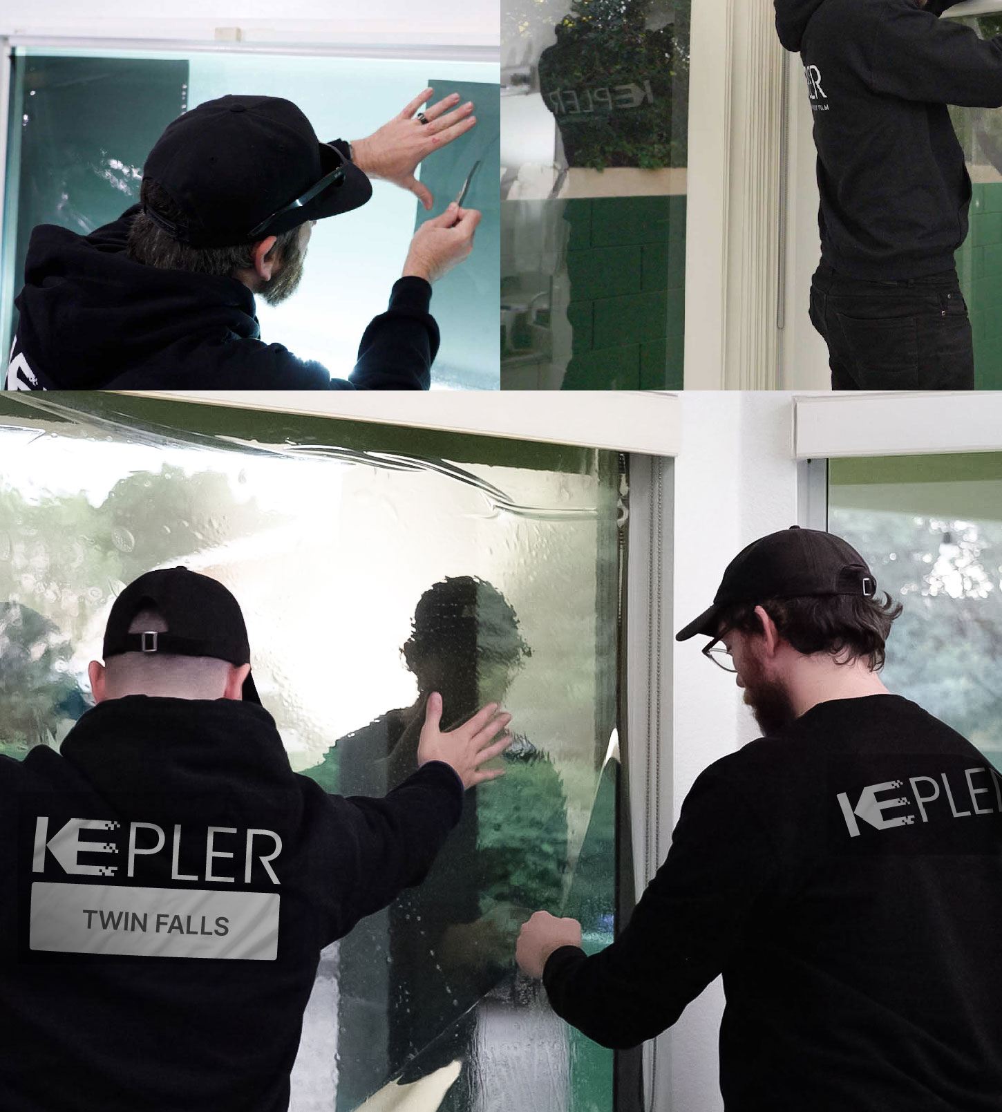 Kepler Technician Fitting Ceramic Window Tint to Home in Twin Falls