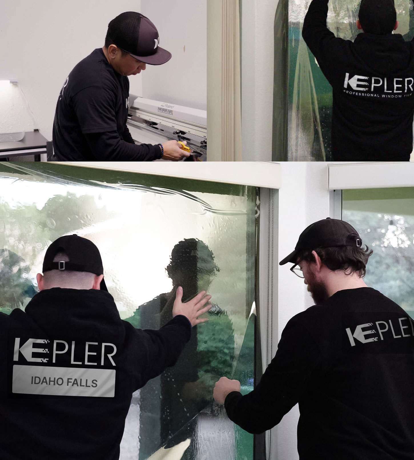Kepler Technician Installing High-tech Window Tint to Home in Idaho Falls