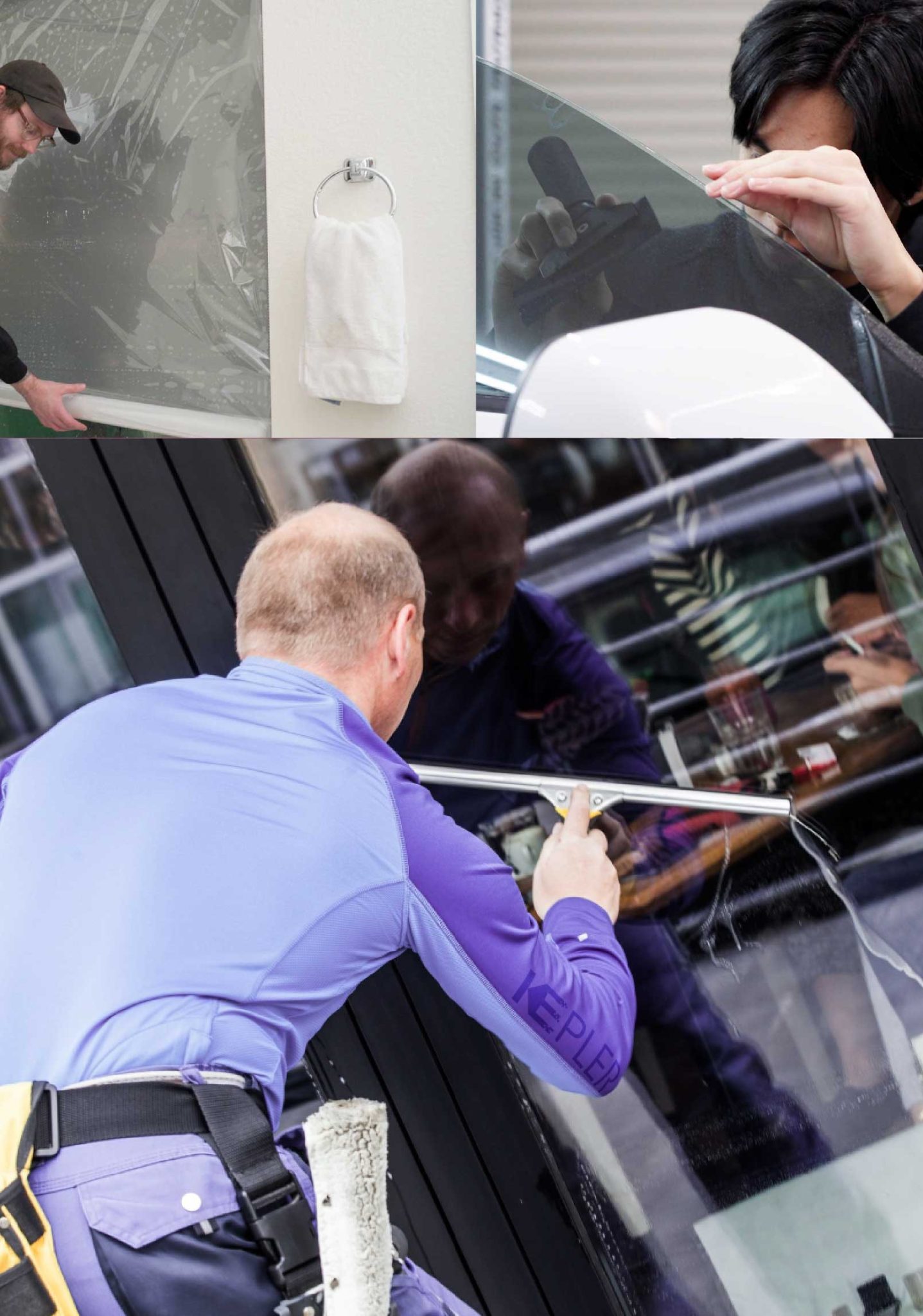 Kepler Expert Applying Anti-Graffiti Window Film to a Bothell Shop Front